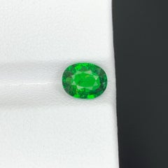 1.40 Carat Natural Loose Green Tsavorite Garnet Stone Oval Tanzanian Gemstone