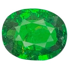 1.40 Carat Natural Loose Green Tsavorite Garnet Stone Oval Tanzanian Gemstone