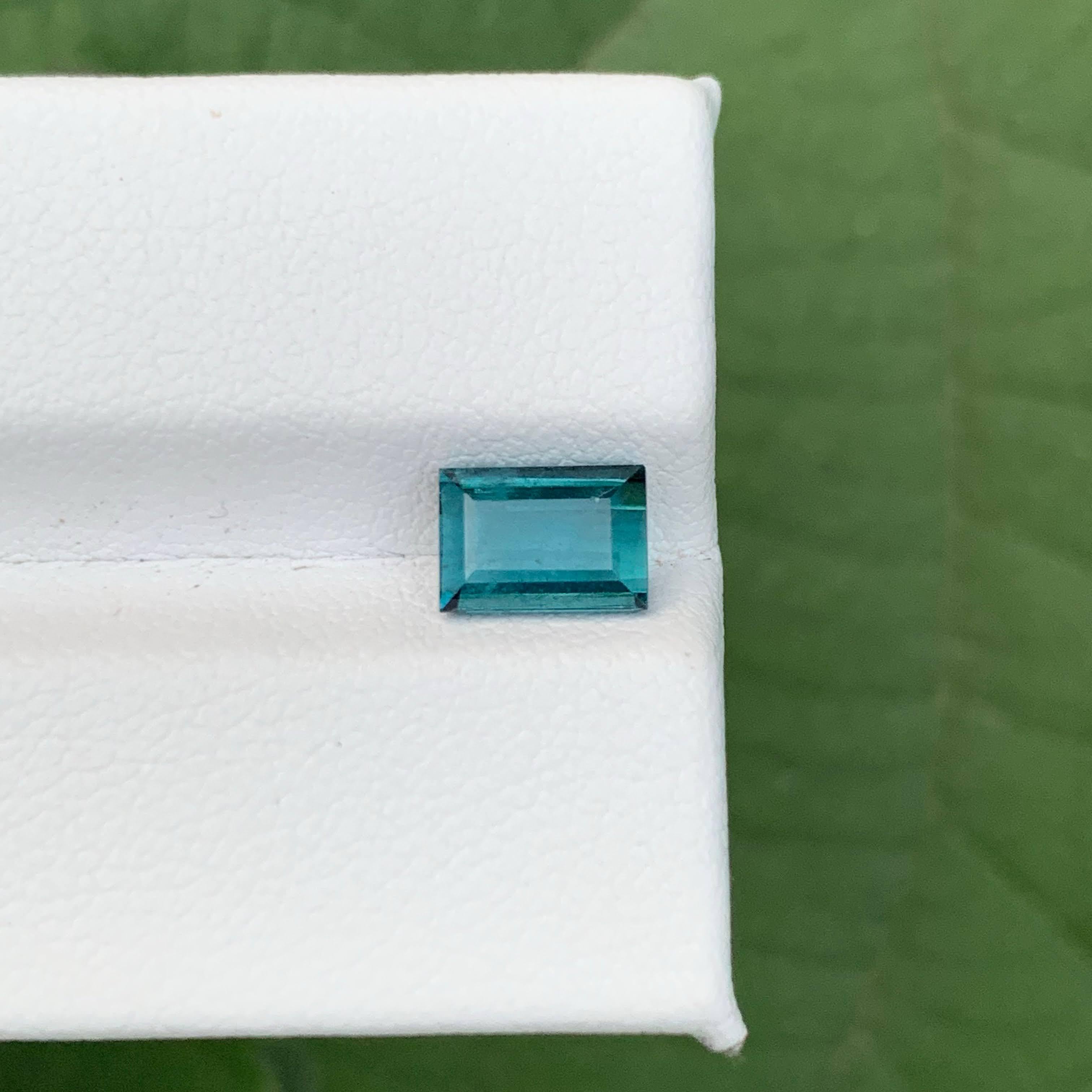 1.40 Carat Natural Loose Indicolite Tourmaline Baguette Cut Afghani Gemstone For Sale 5