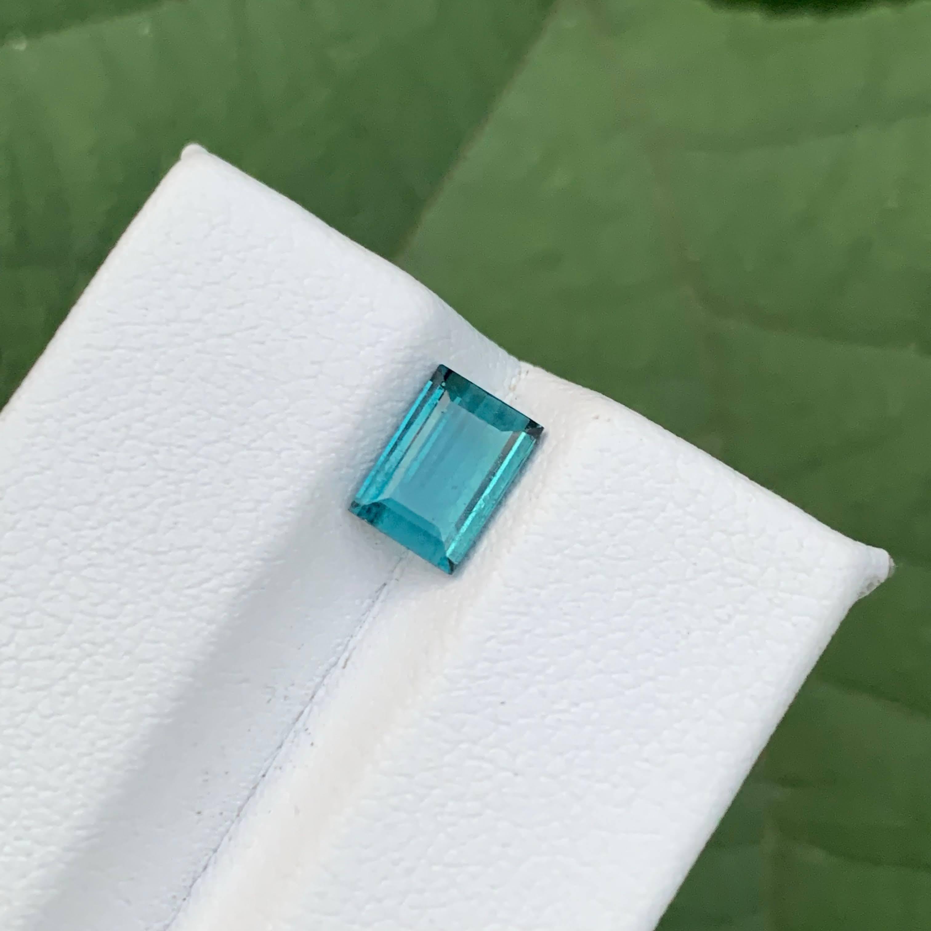 1.40 Carat Natural Loose Indicolite Tourmaline Baguette Cut Afghani Gemstone For Sale 6