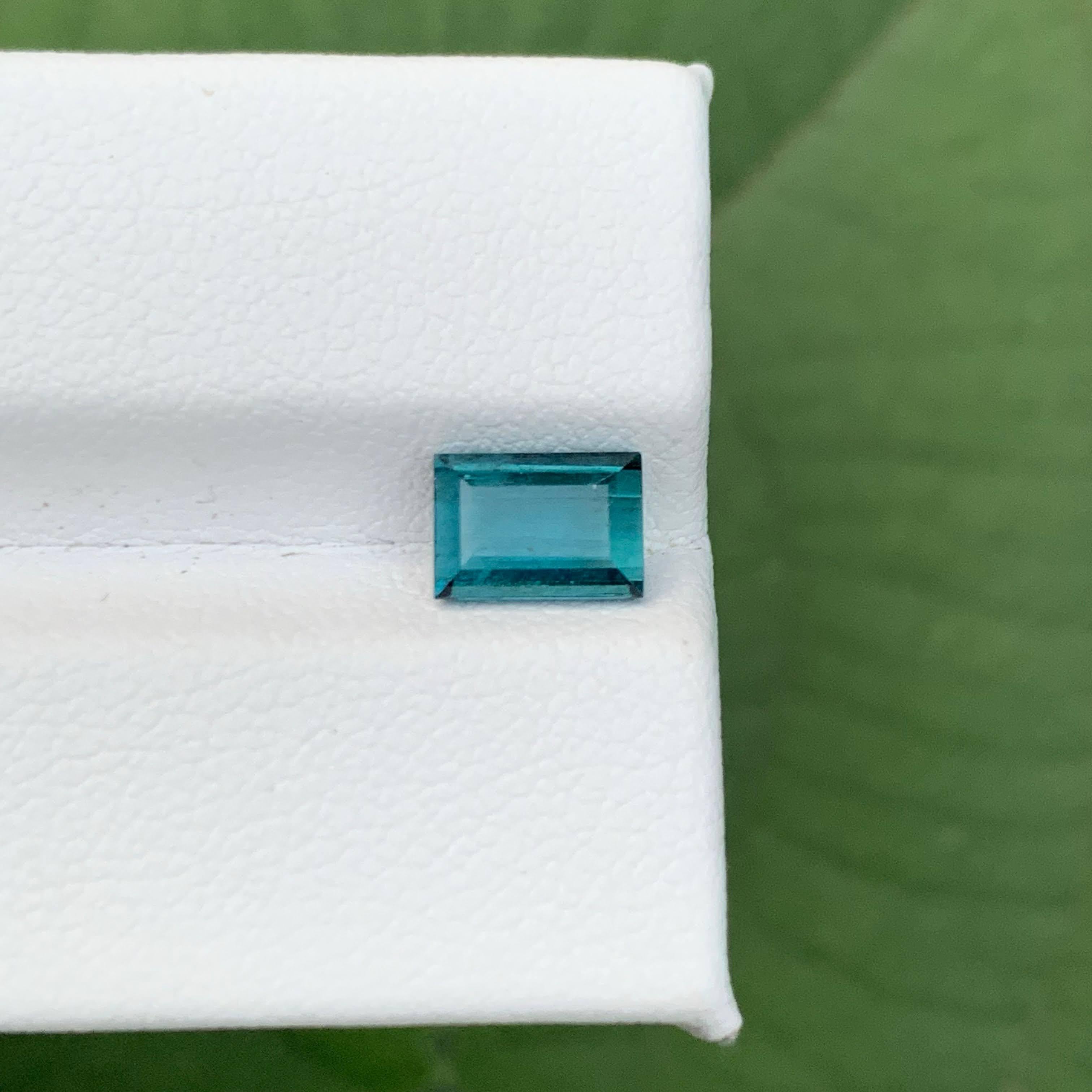 1.40 Carat Natural Loose Indicolite Tourmaline Baguette Cut Afghani Gemstone For Sale 4
