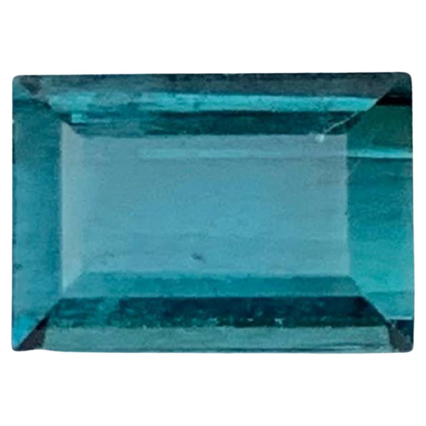1.40 Carat Natural Loose Indicolite Tourmaline Baguette Cut Afghani Gemstone For Sale