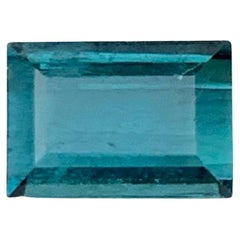 1.40 Carat Natural Loose Indicolite Tourmaline Baguette Cut Afghani Gemstone