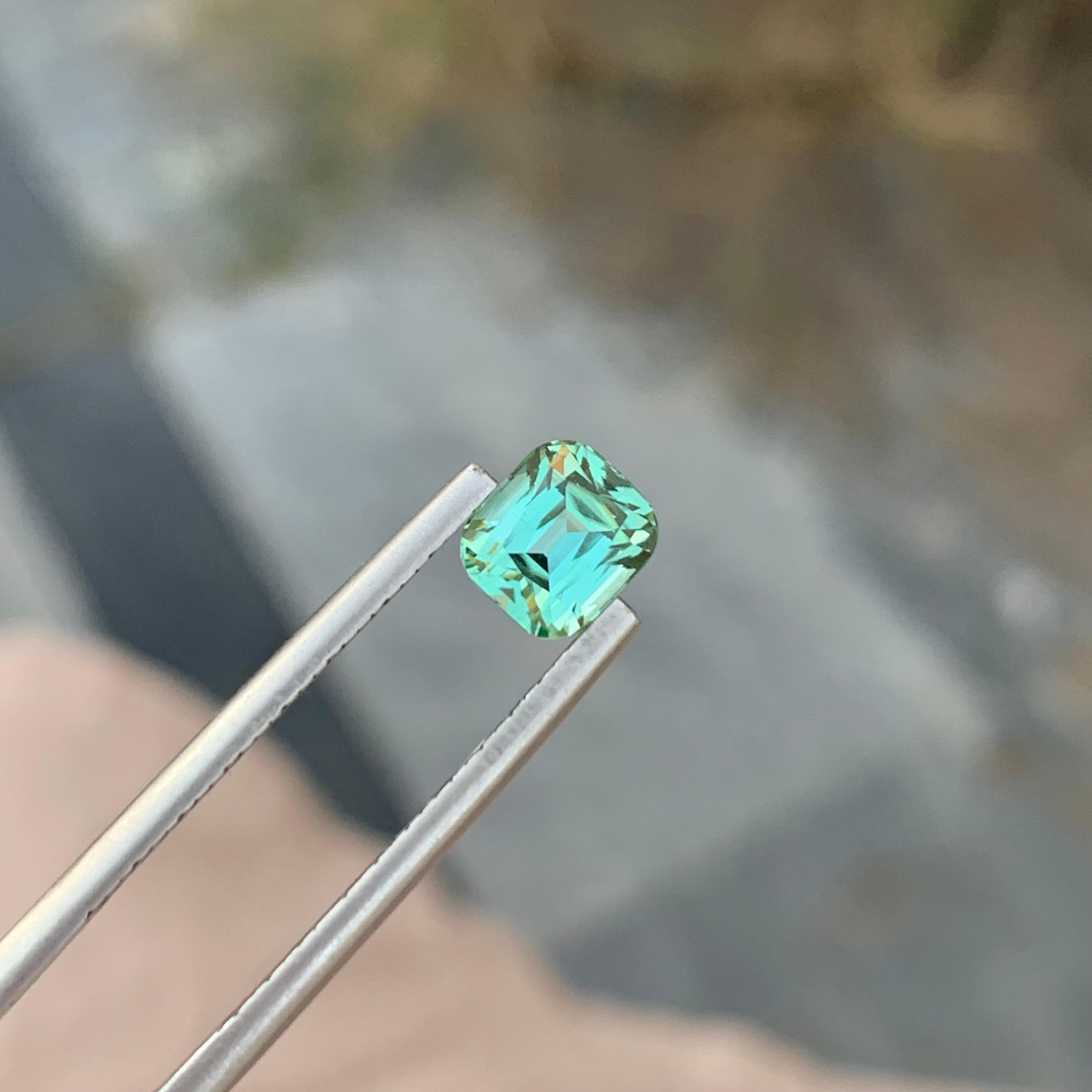 1,40 Karat natürlicher loser hellgrüner Turmalin in Smaragdform für Ring im Angebot 5