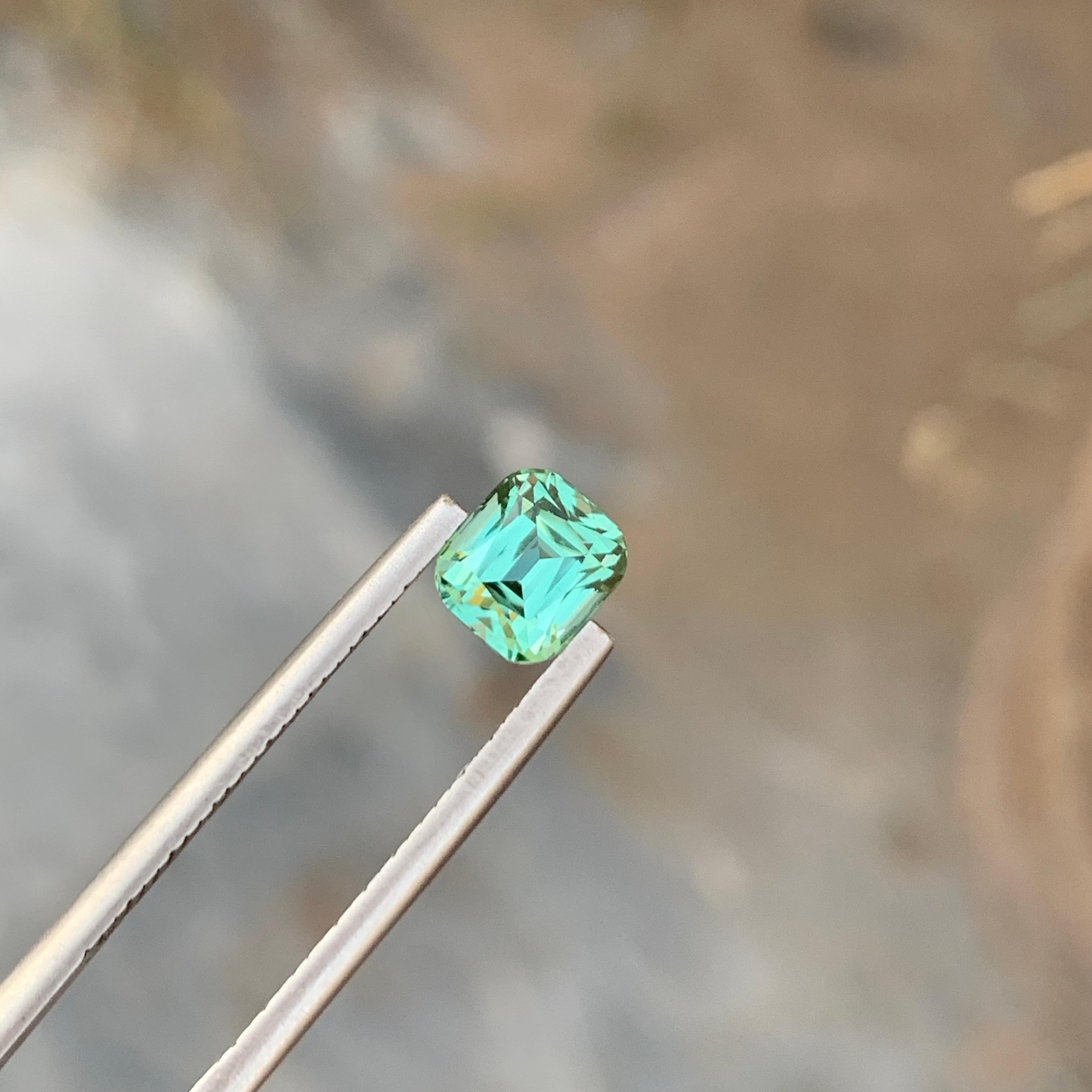 1,40 Karat natürlicher loser hellgrüner Turmalin in Smaragdform für Ring (Arts and Crafts) im Angebot