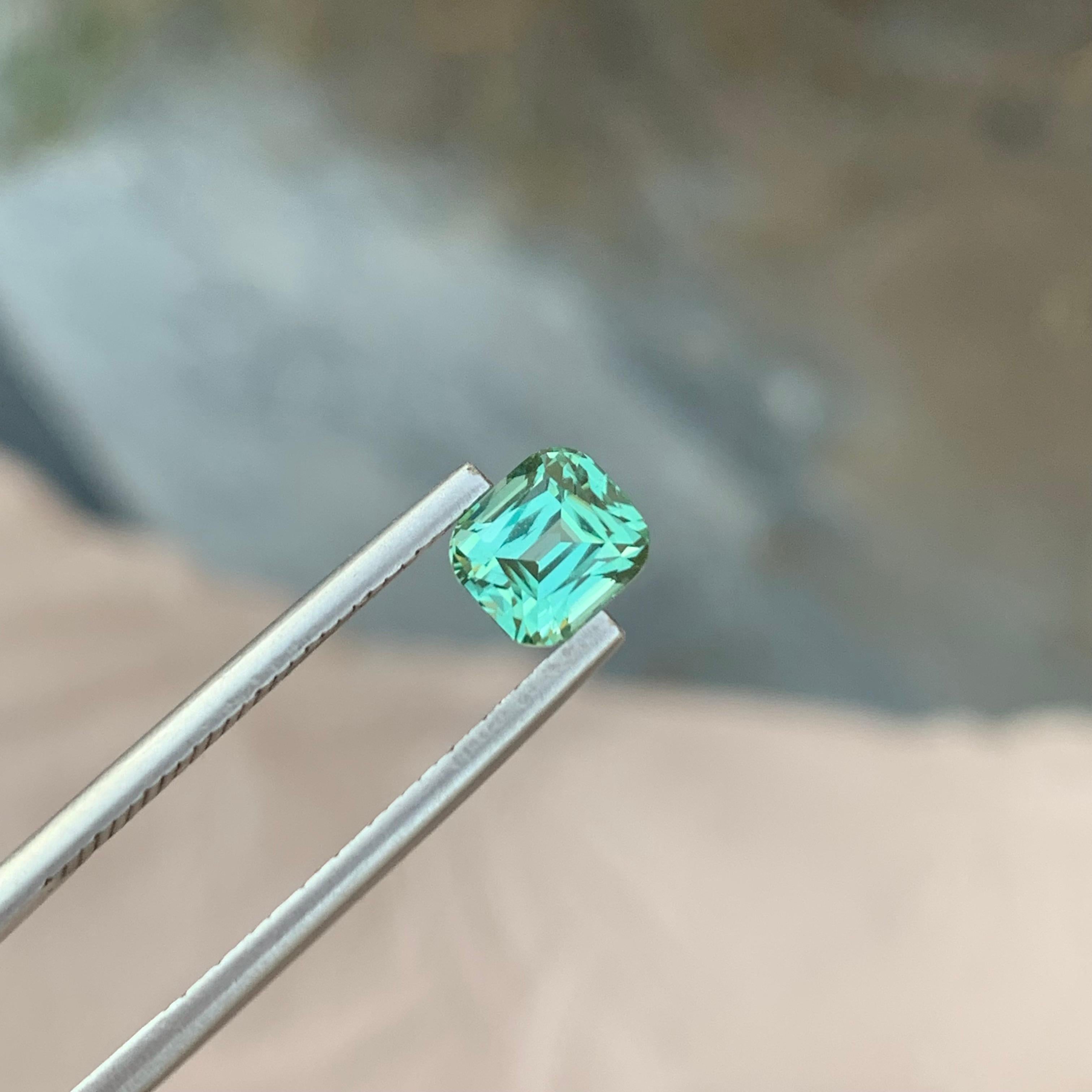 1,40 Karat natürlicher loser hellgrüner Turmalin in Smaragdform für Ring im Zustand „Neu“ im Angebot in Peshawar, PK