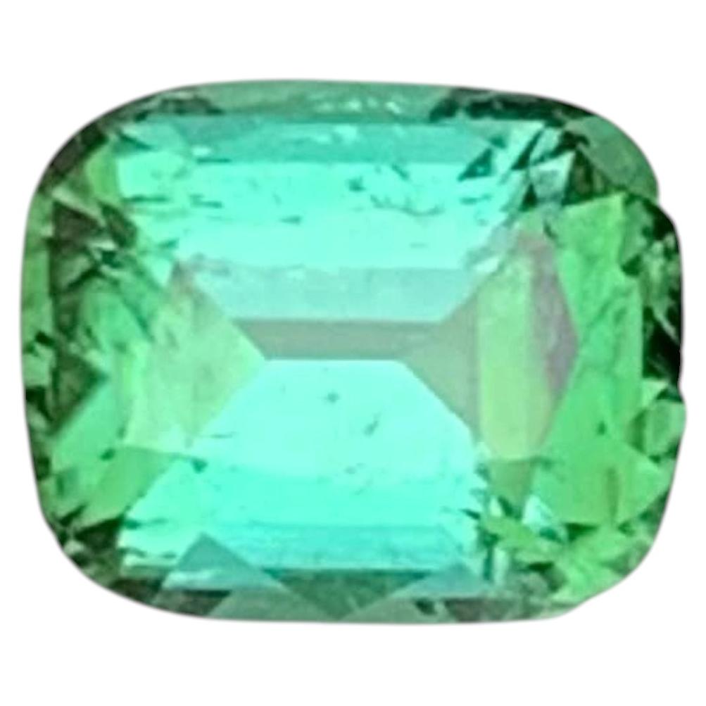1.40 Carat Natural Loose Mint Green Tourmaline Cushion Cut Afghan Gemstone