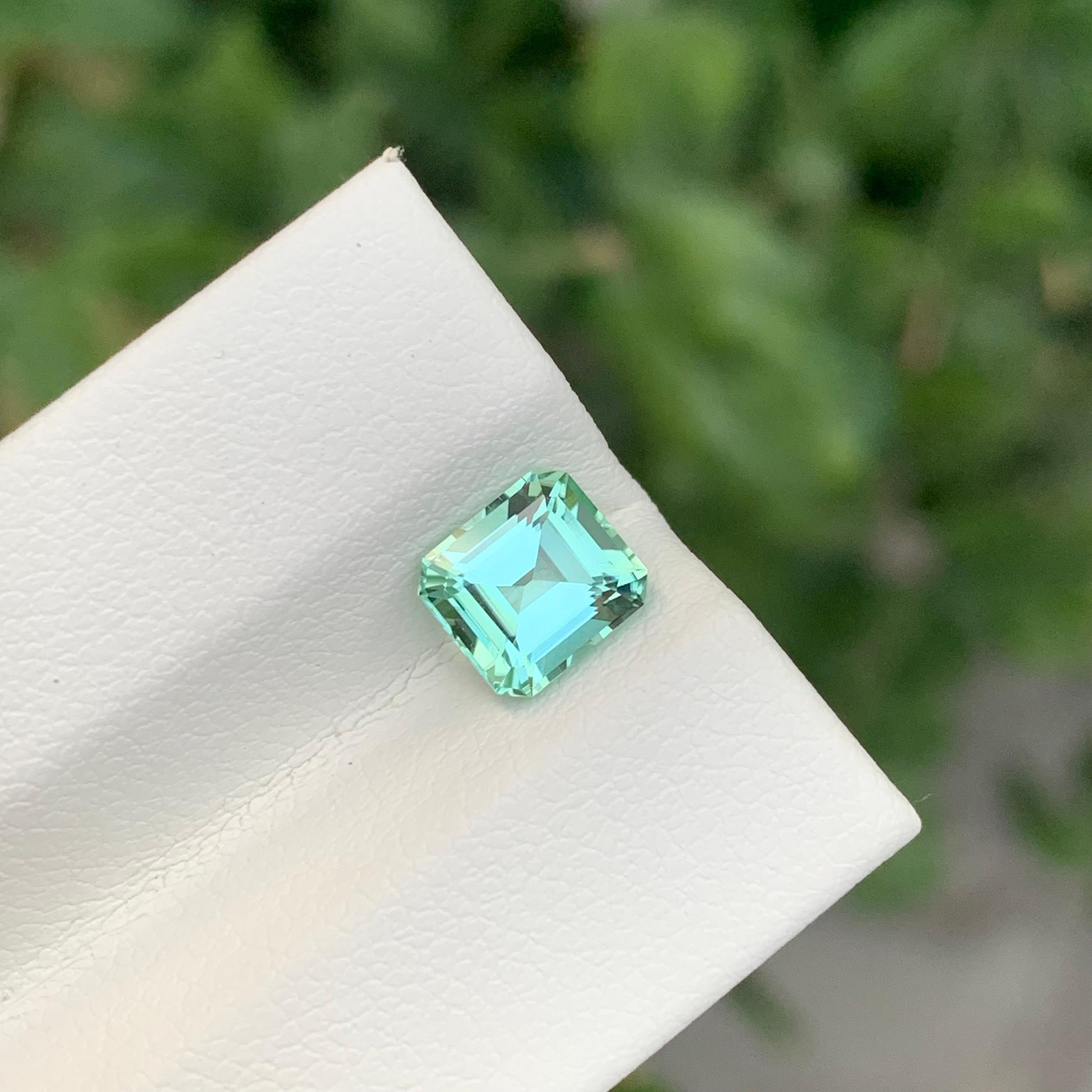1.40 Carat Natural Loose Mint Green Tourmaline Cushion Shape Gem en vente 6