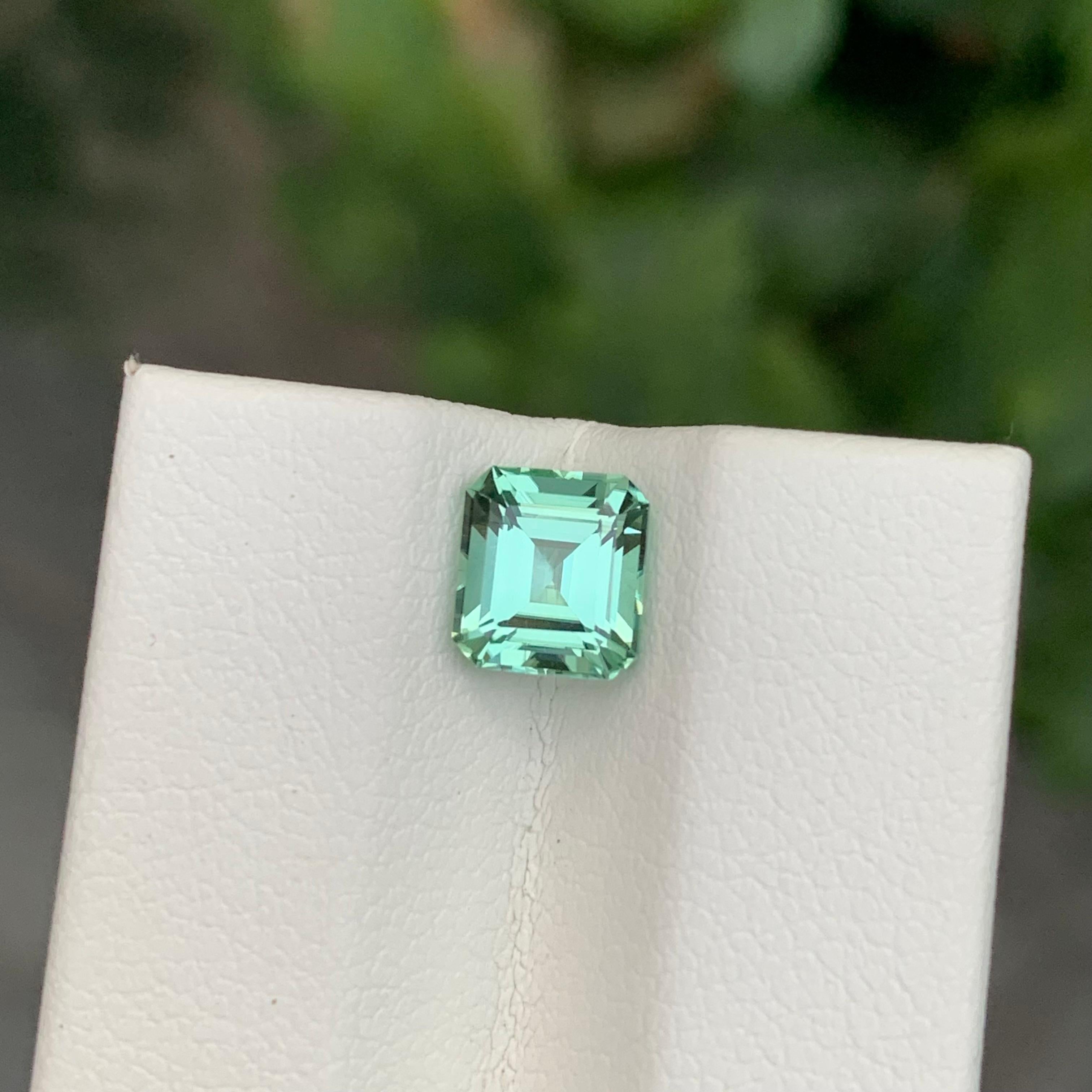 Arts and Crafts 1.40 Carat Natural Loose Mint Green Tourmaline Cushion Shape Gem en vente