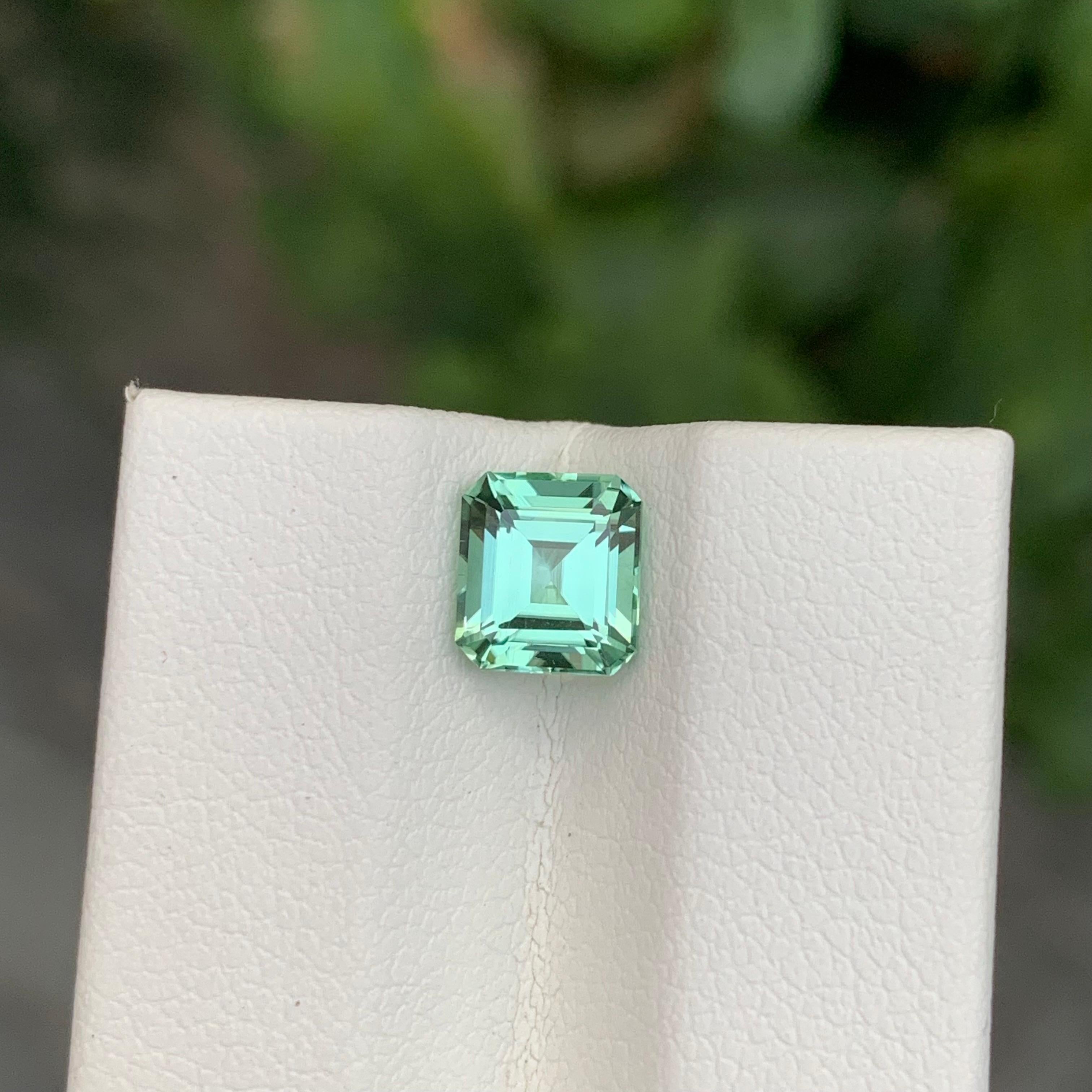 Taille coussin 1.40 Carat Natural Loose Mint Green Tourmaline Cushion Shape Gem en vente