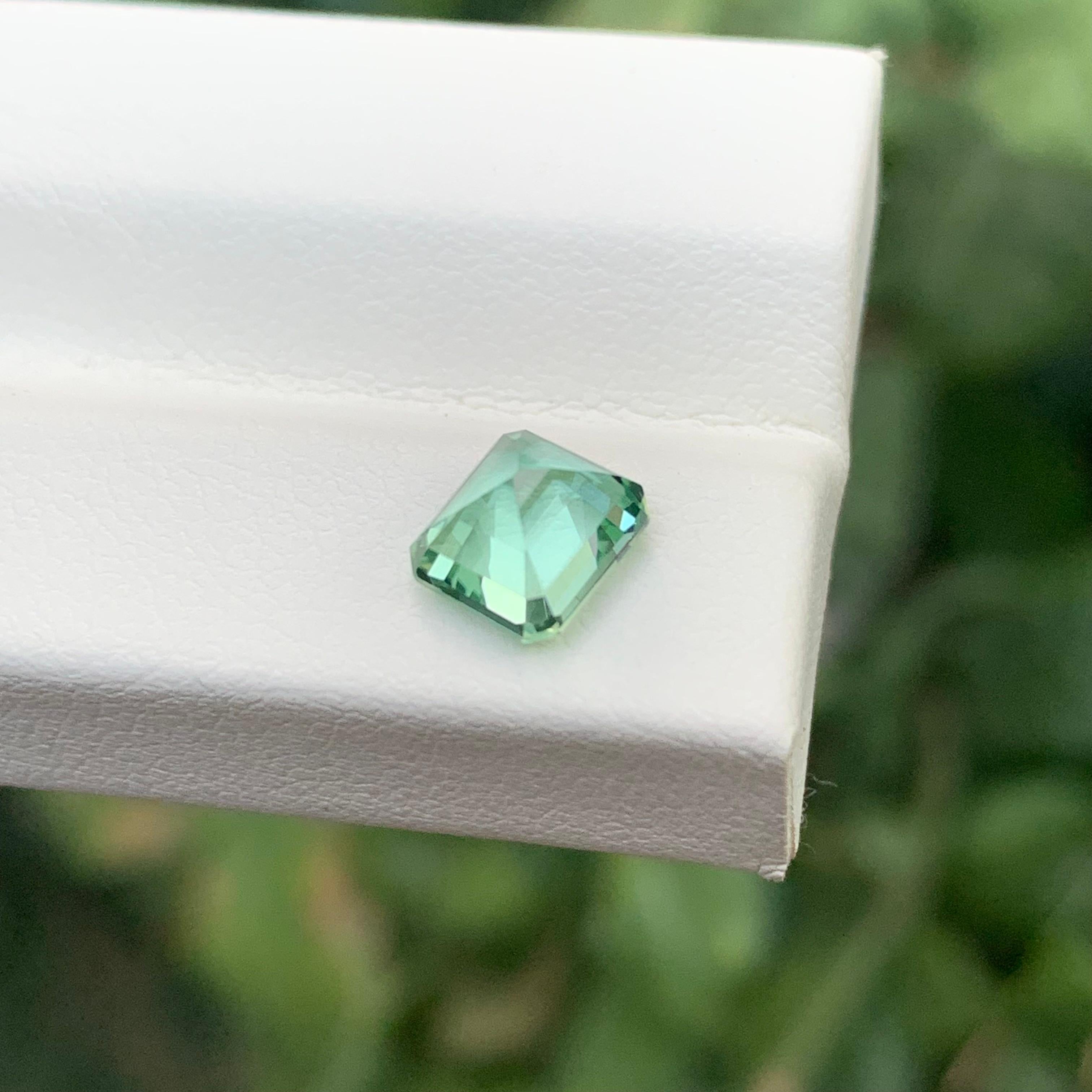1.40 Carat Natural Loose Mint Green Tourmaline Cushion Shape Gem Unisexe en vente