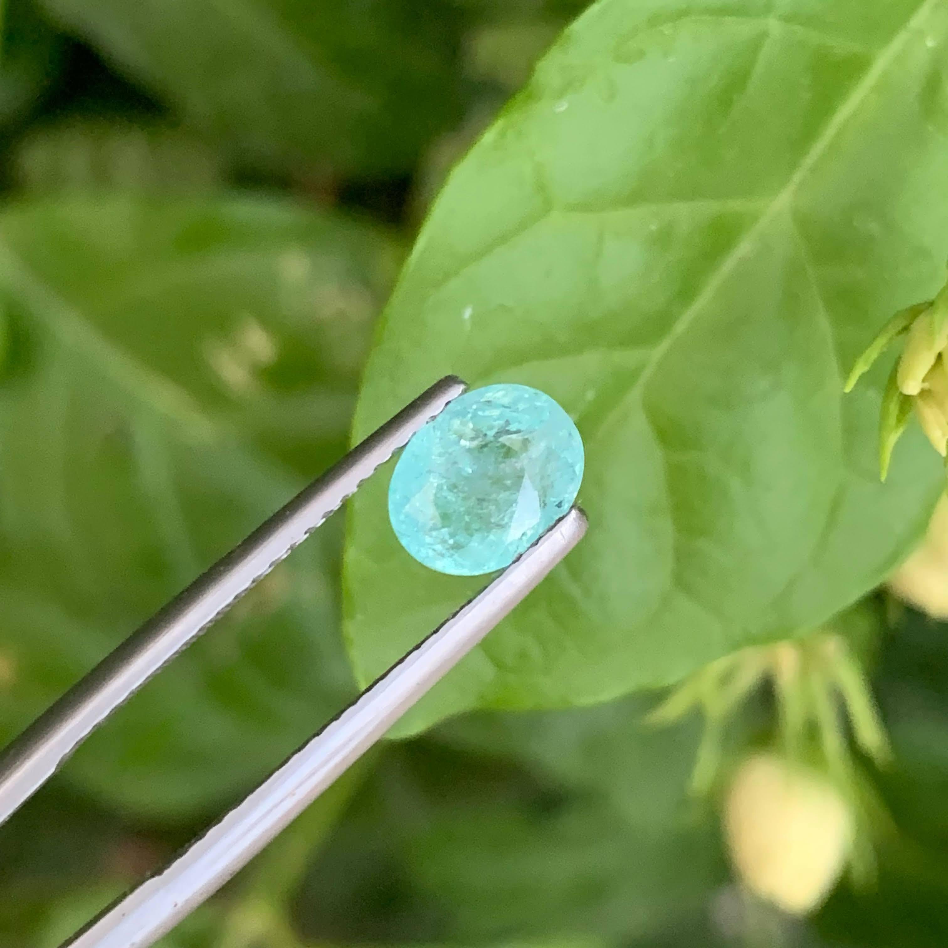 1.40 Carat Naturelle Paraiba Tourmaline Stone Oval Cut From Mozambique Unisexe en vente
