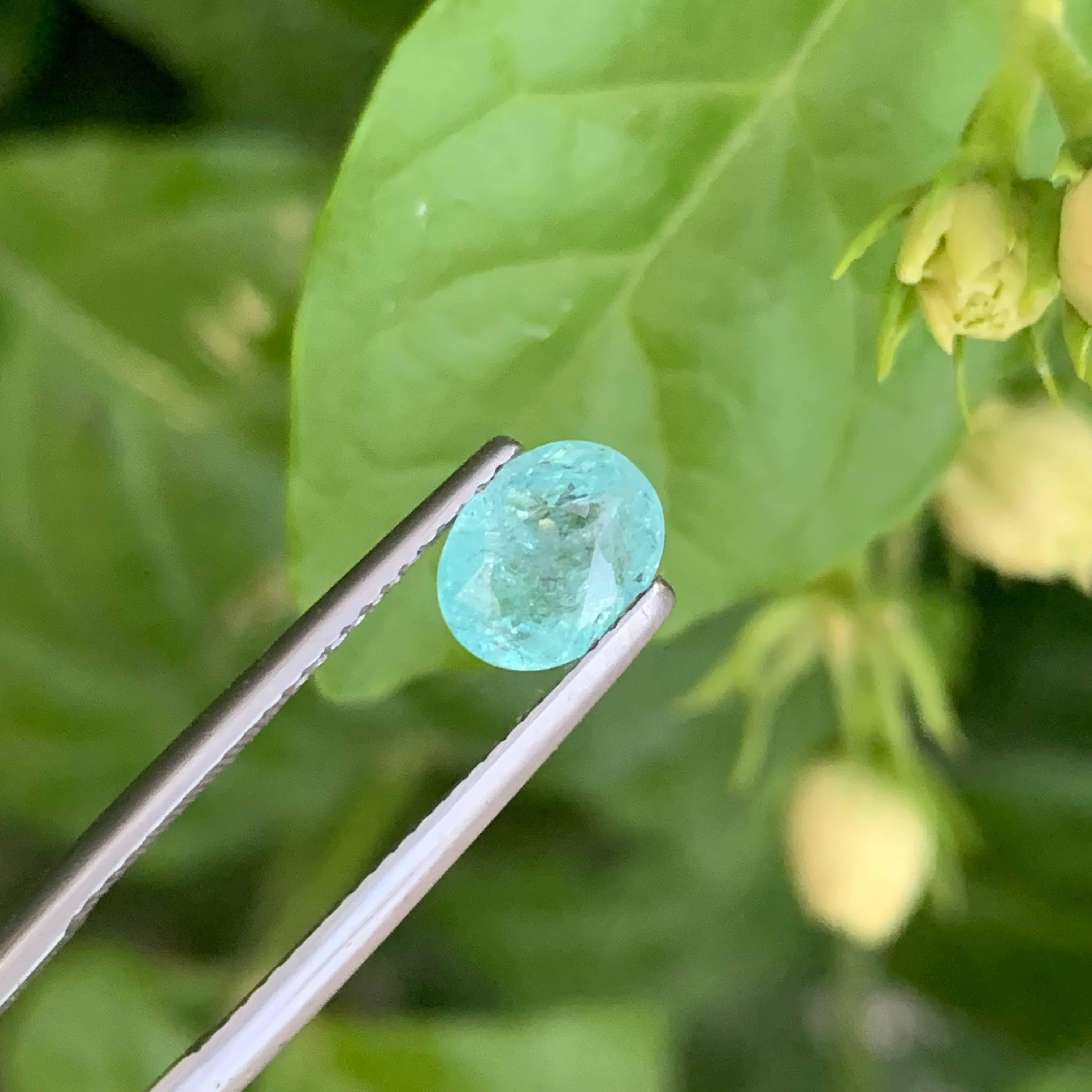 1.40 Carat Naturelle Paraiba Tourmaline Stone Oval Cut From Mozambique en vente 1