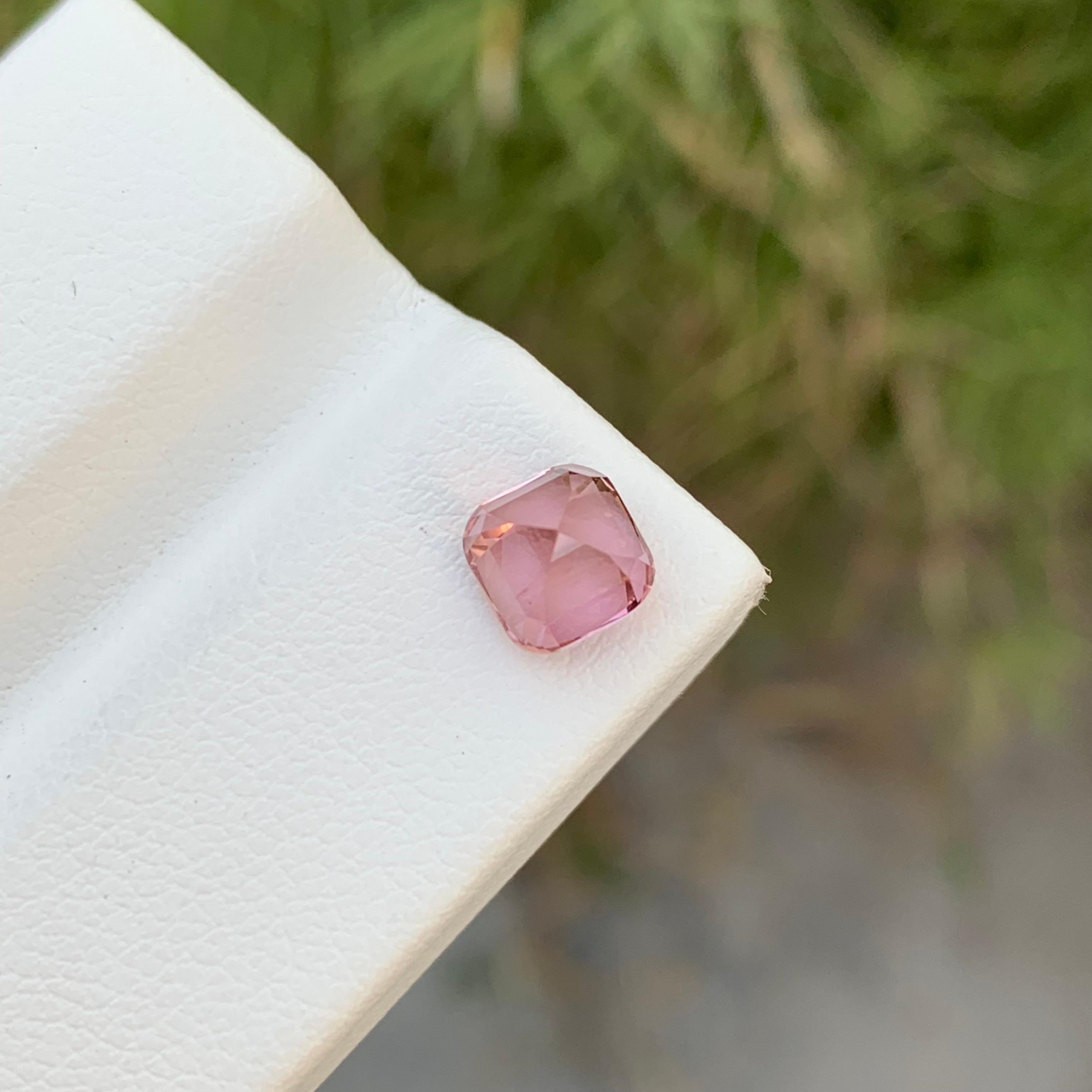 1.40 Carat Natural Loose Perfect Square Pink Tourmaline Gem For Ring  For Sale 4