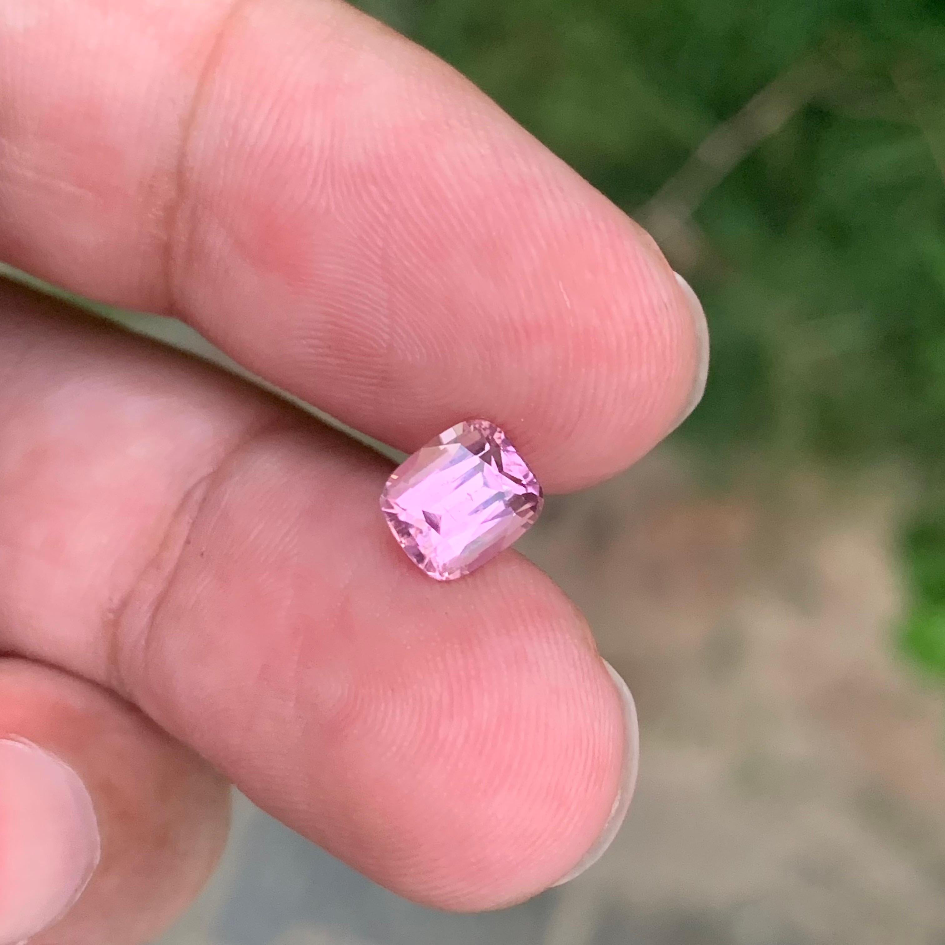 1.40 Carat Natural Loose Pink Tourmaline Cushion Shape Gemstone For Sale 4