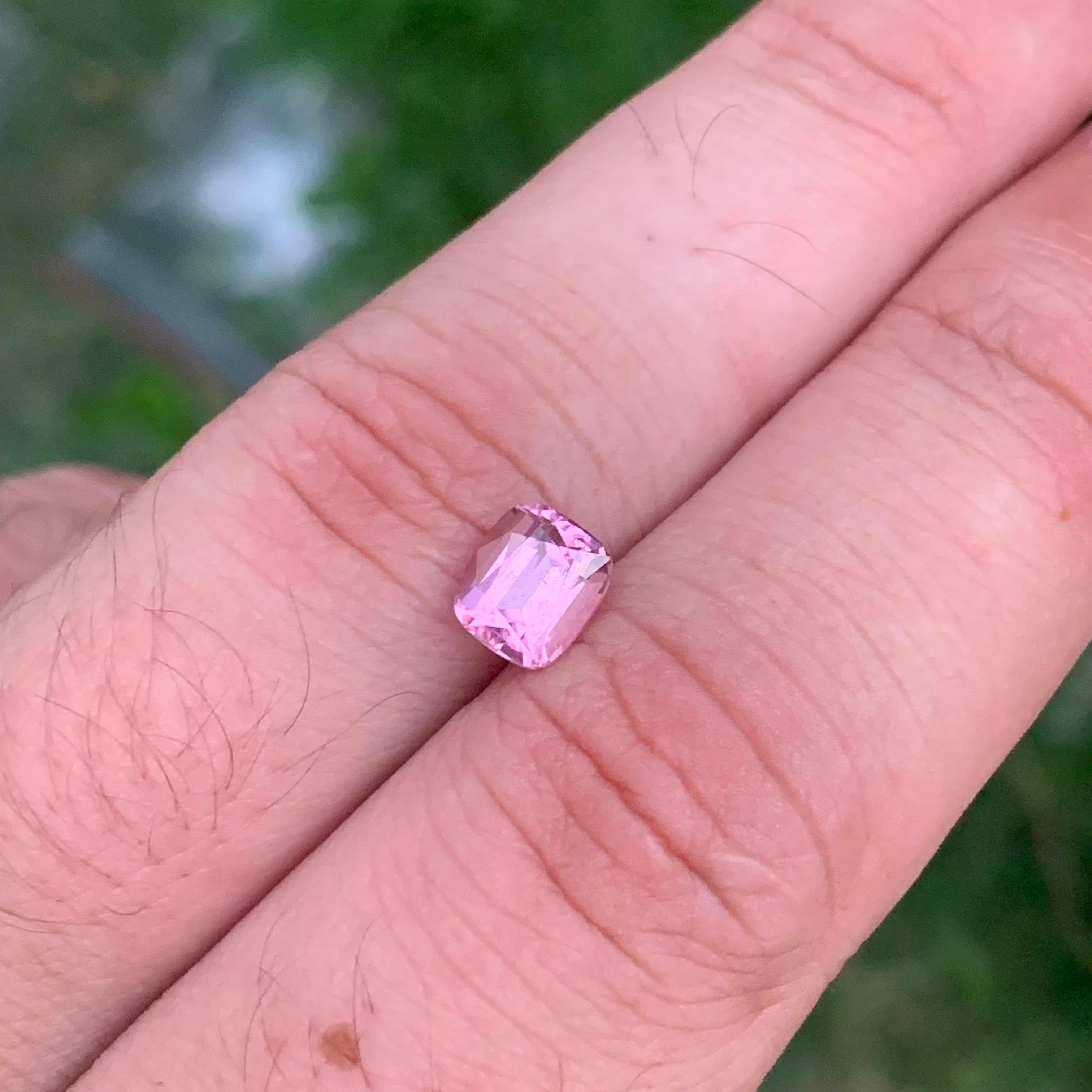 1.40 Carat Natural Loose Pink Tourmaline Cushion Shape Gemstone For Sale 5