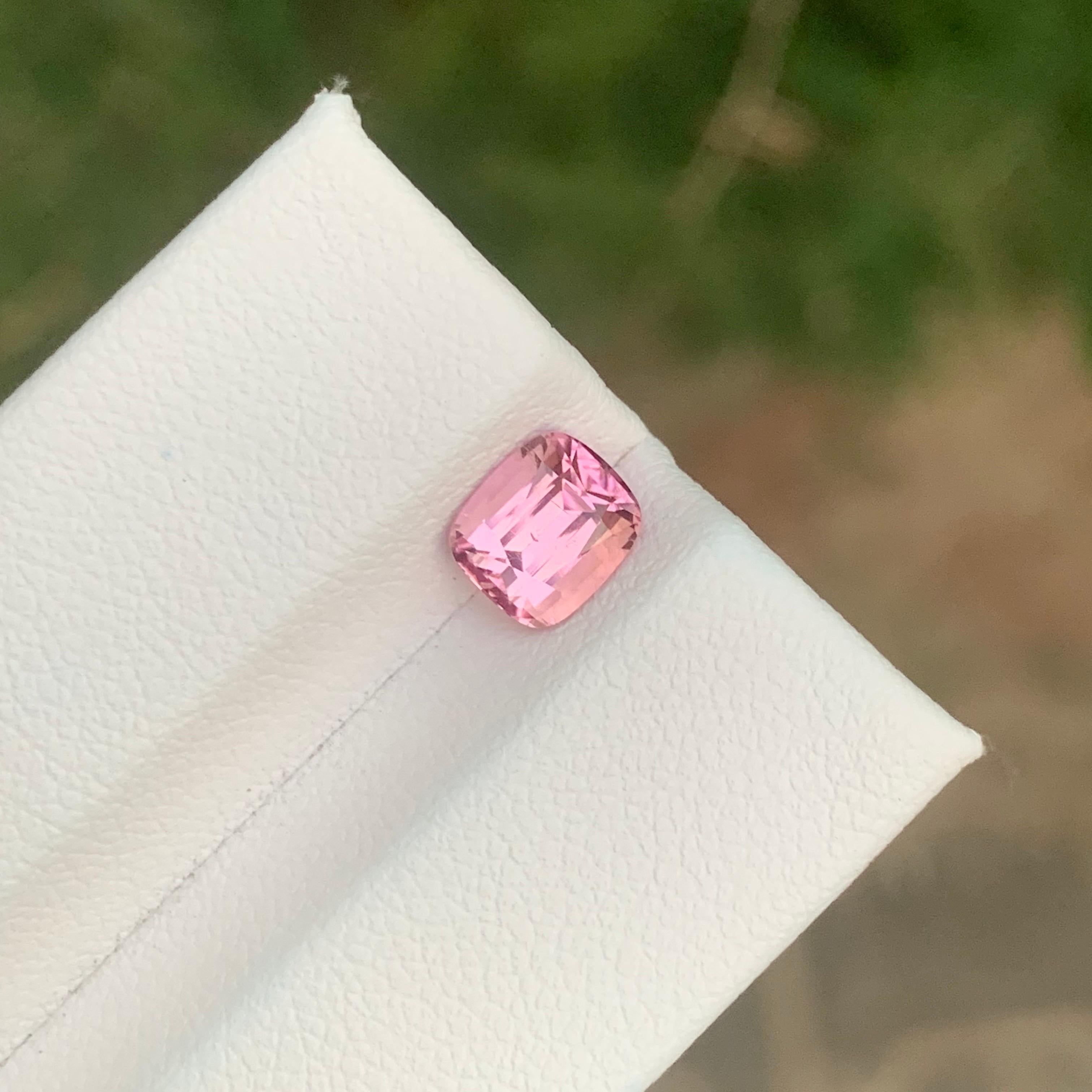 Cushion Cut 1.40 Carat Natural Loose Pink Tourmaline Cushion Shape Gemstone For Sale