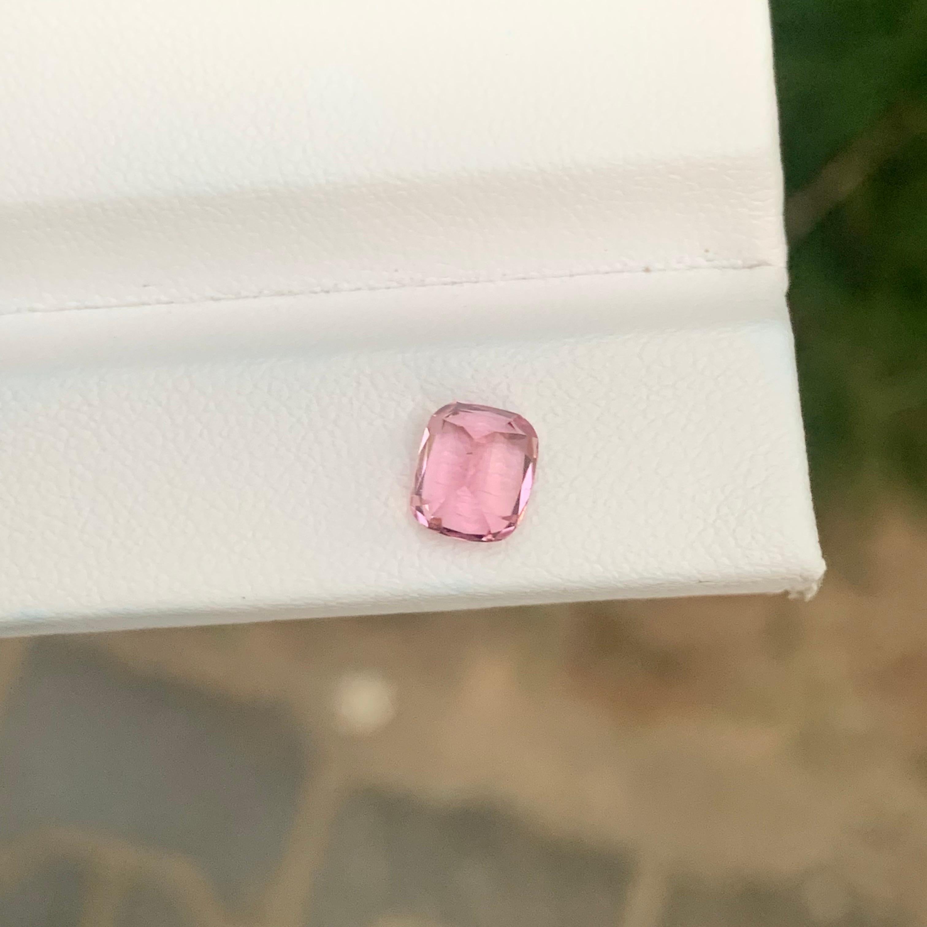1.40 Carat Natural Loose Pink Tourmaline Cushion Shape Gemstone For Sale 1