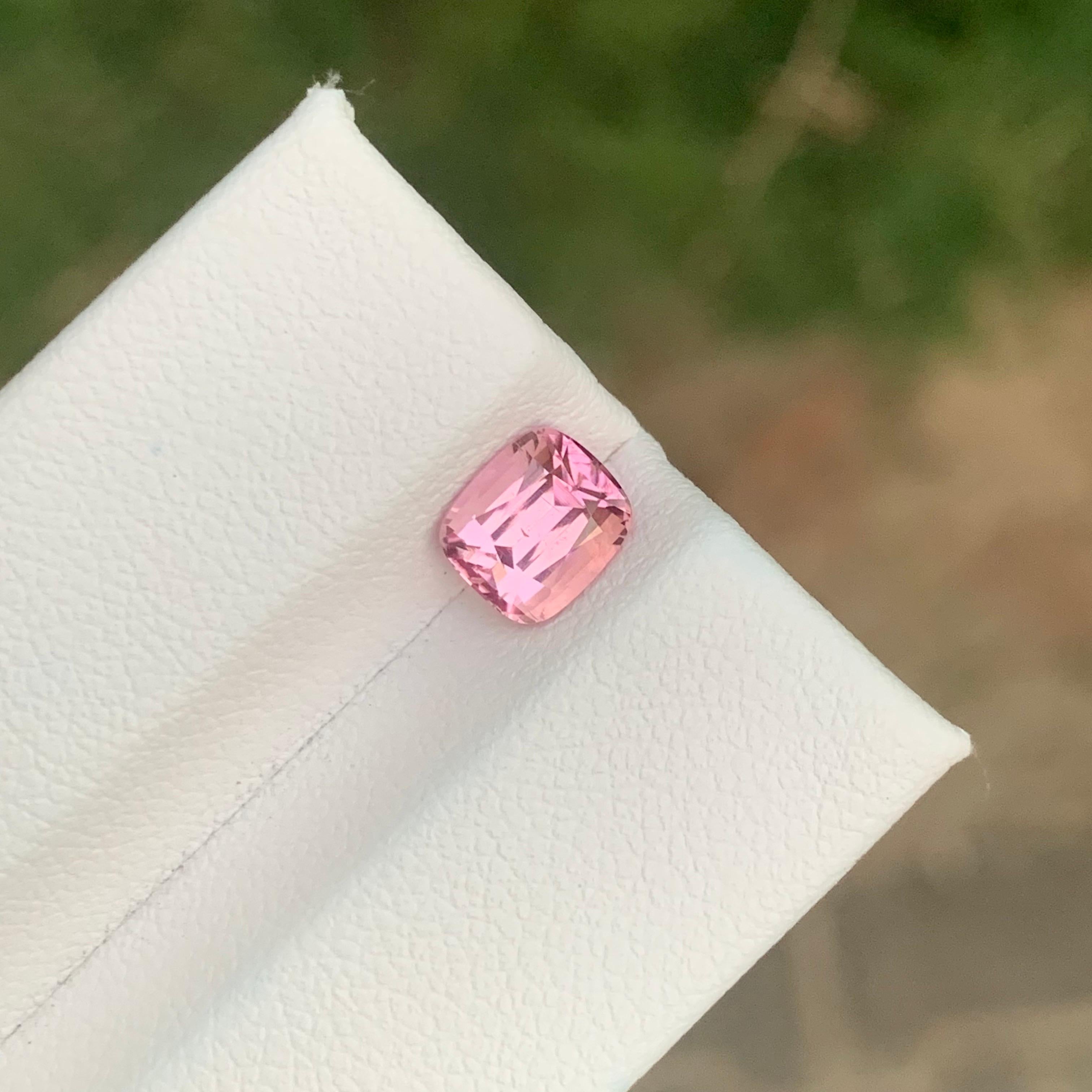 1.40 Carat Natural Loose Pink Tourmaline Cushion Shape Gemstone For Sale 2