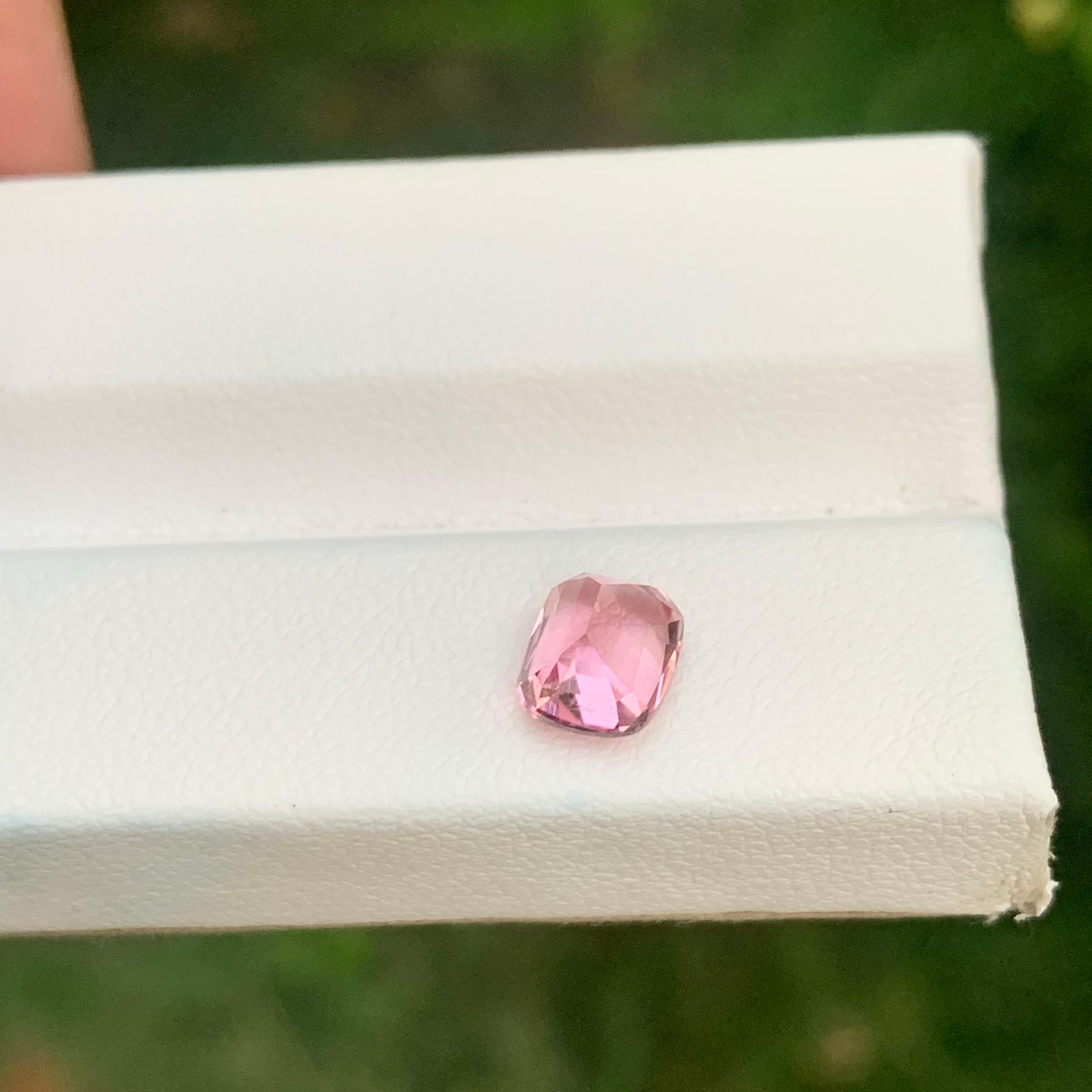 1.40 Carat Natural Loose Pink Tourmaline Cushion Shape Gemstone For Sale 3