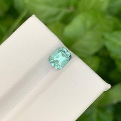 1.40 Carat Natural Loose Seafoam Tourmaline Cushion Cut Afghan Gemstone