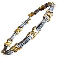 Bracelet à maillons en or 14 carats avec diamants ronds naturels de 1,40 carat
