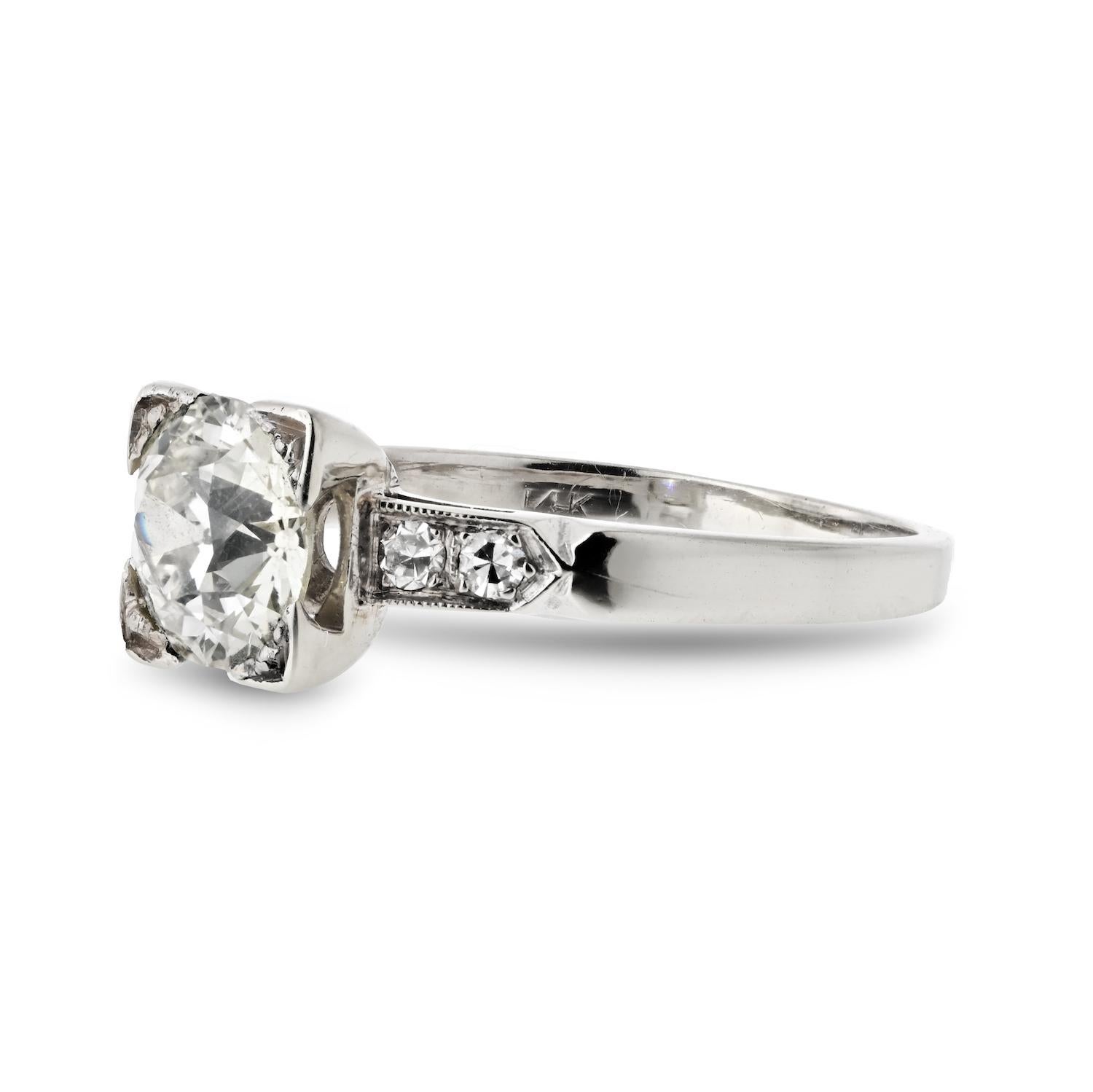 round diamond square setting vintage