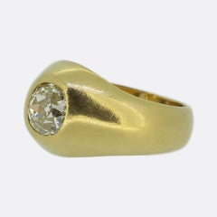 1.40 Carat Old Mine Cut Diamond Single-Stone Ring