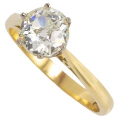 1,40 Karat Diamant Solitär im Altminenschliff 18 Karat Gold Ring