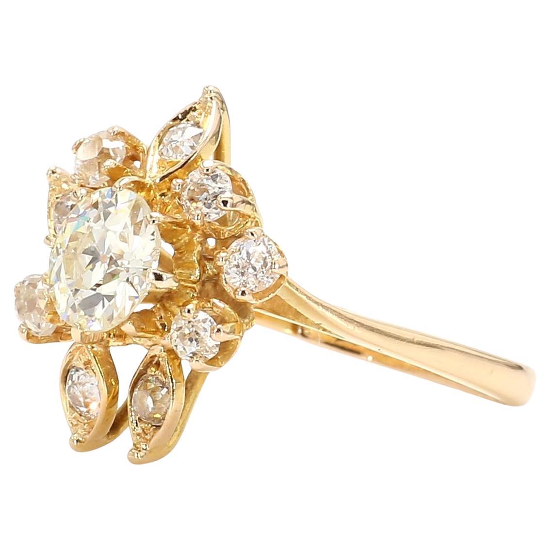 Discover the timeless elegance of our Round Diamond Ring, meticulously crafted in 18K gold. This exquisite piece features a brilliant 1.40-carat round diamond, offering a rare N-R color that adds a unique warmth and depth to its sparkle. With VS2