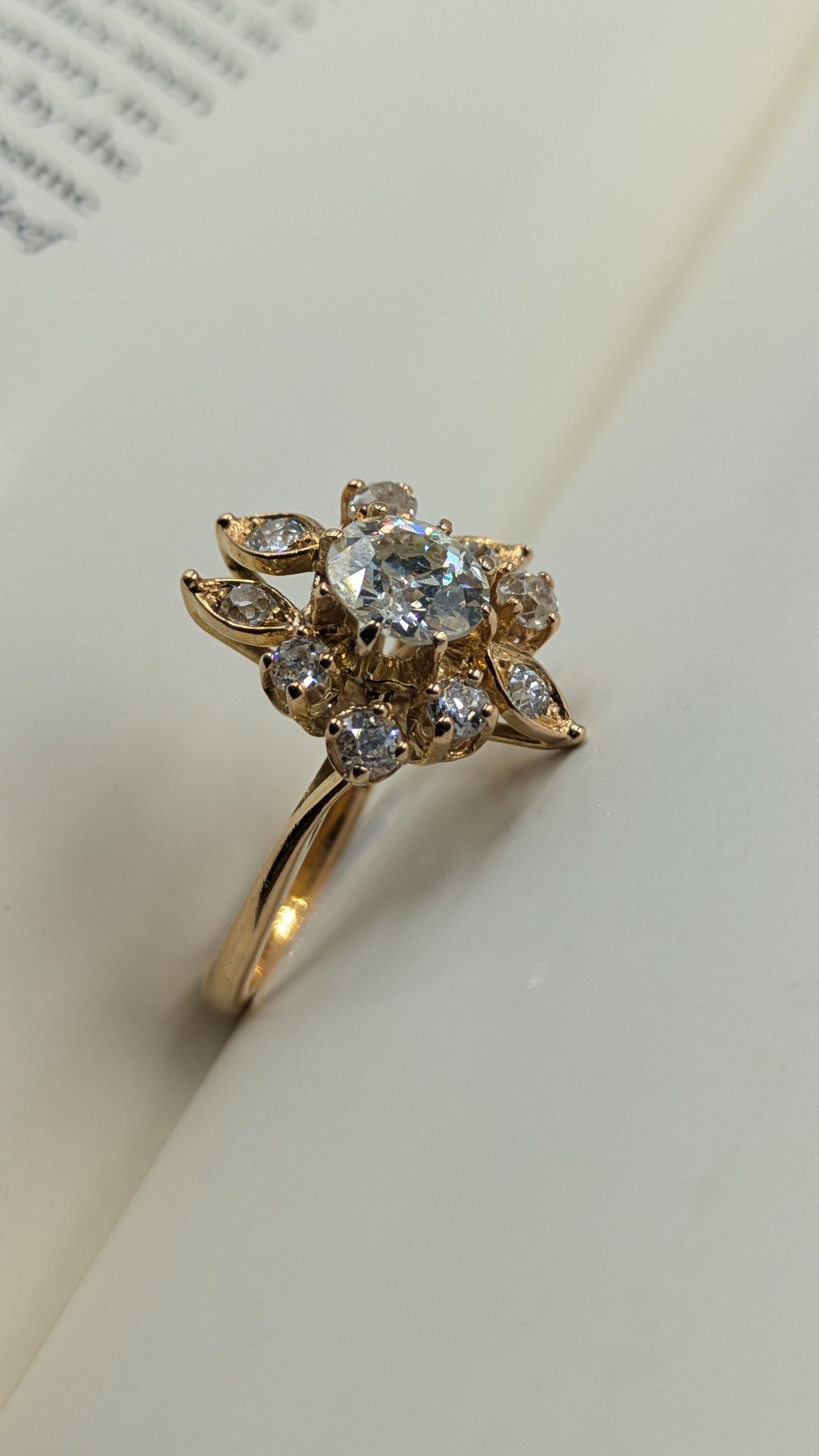 1.40 Carat Round Diamond Ring in 18K Gold For Sale 1