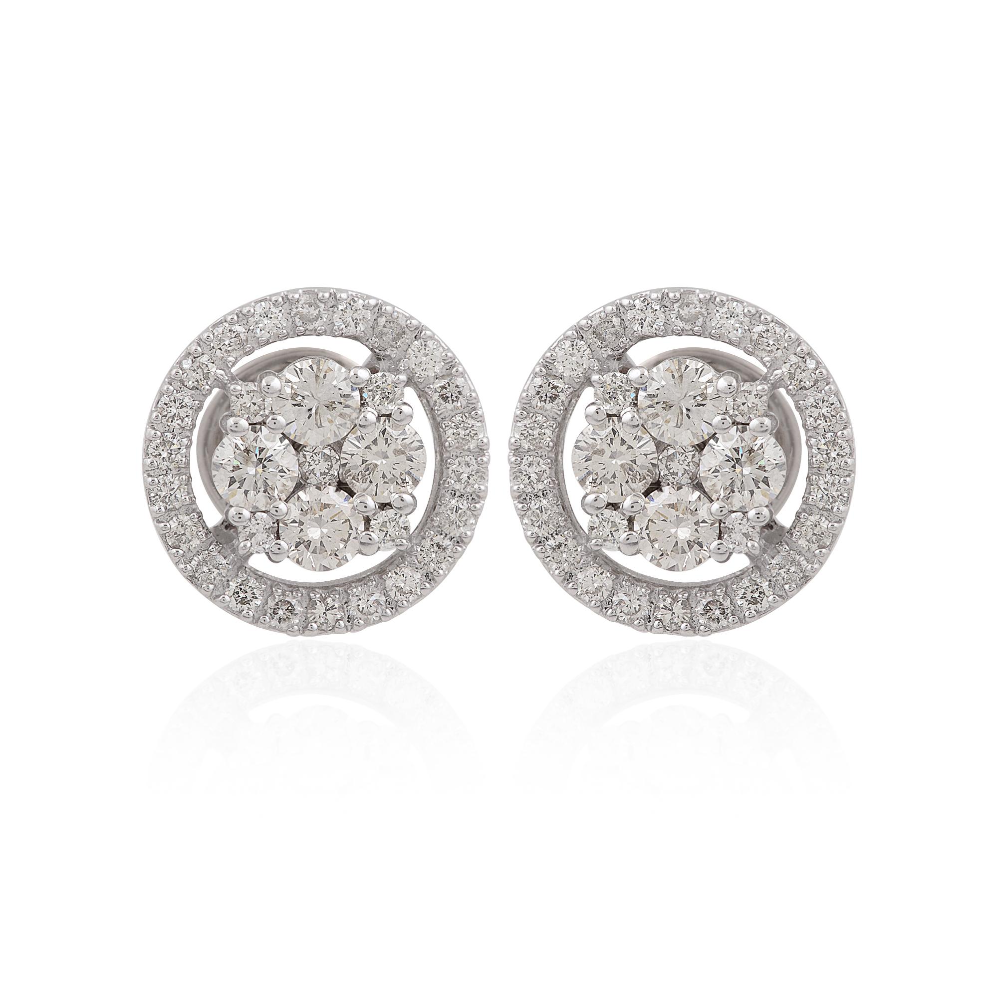 Item Code :- SFE-1052J
Gross Wt. :- 3.98 gm
18k White Gold Wt. :- 3.70 gm
Natural Diamond Wt. :- 1.40 Ct. ( AVERAGE DIAMOND CLARITY SI1-SI2 & COLOR H-I )
Earrings Size :- 12 mm approx.

✦ Sizing
.....................
We can adjust most items to fit