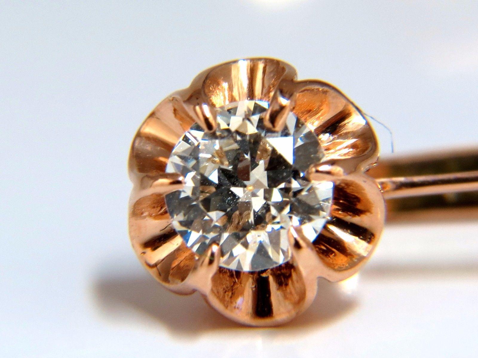 Victorian 1.40 Carat Russian Old Mine Natural Diamonds Earrings 14 Karat Rose Gold H.VS
