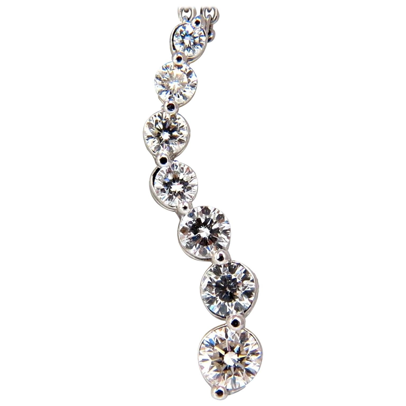 1.40 Carat Seven Diamonds Journey Collection Pendant Necklace 14 Karat