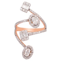 1,40 Karat SI Reinheit HI Farbe Diamant Designer-Ring 18 Karat Roségold Schmuck