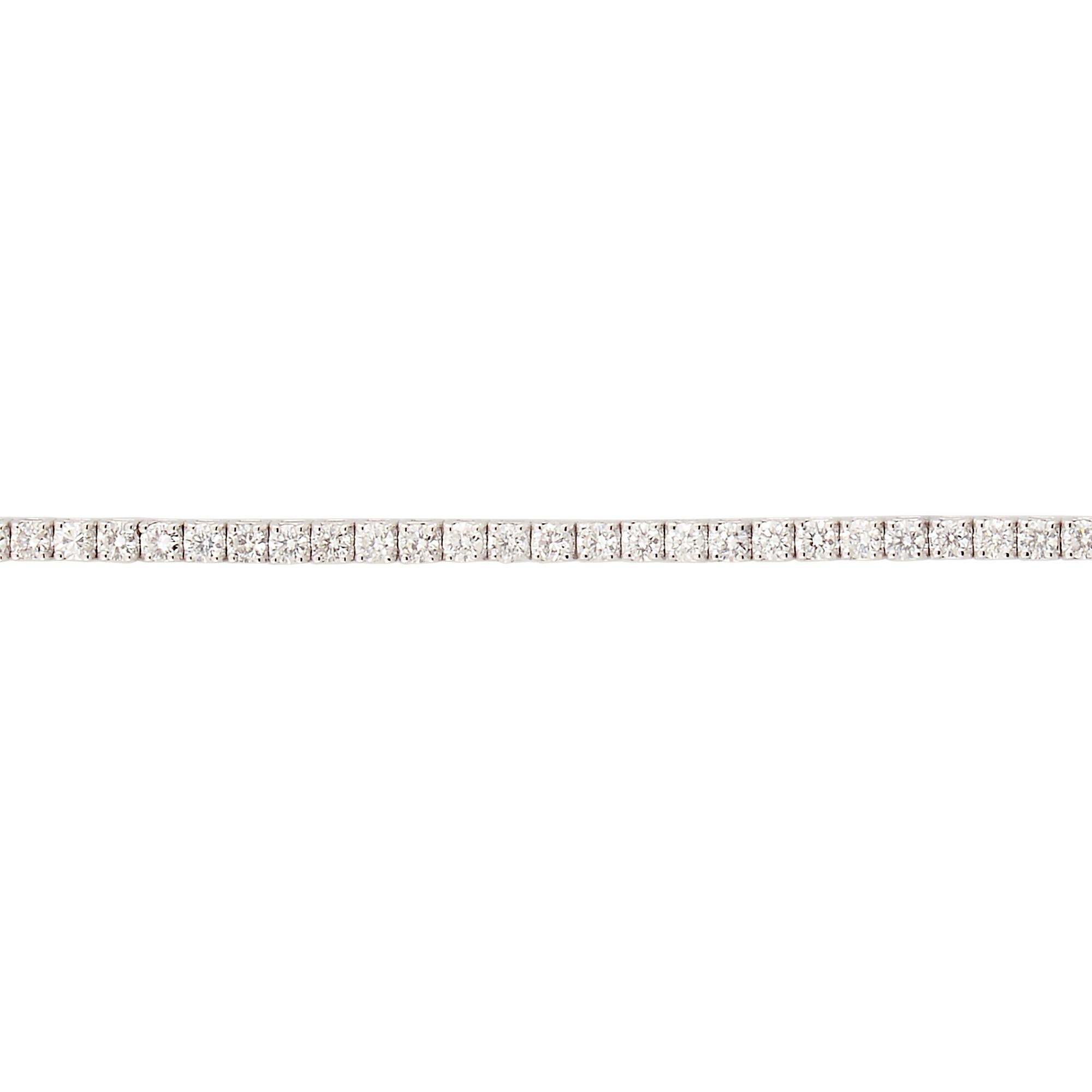 Moderne Bracelet tennis en or blanc 10 carats avec diamants de 1,40 carat de pureté SI en vente
