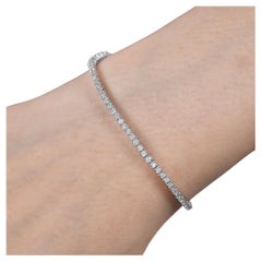 1.40 Carat SI Clarity HI Color Diamond Tennis Bracelet 10k White Gold Jewelry