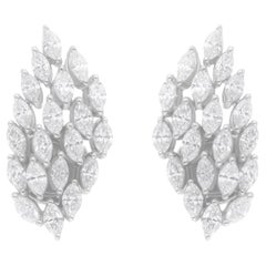 1,40 Karat SI/H Diamant-Ohrringe aus 18 Karat Weißgold mit Marquise- Brillantschliff