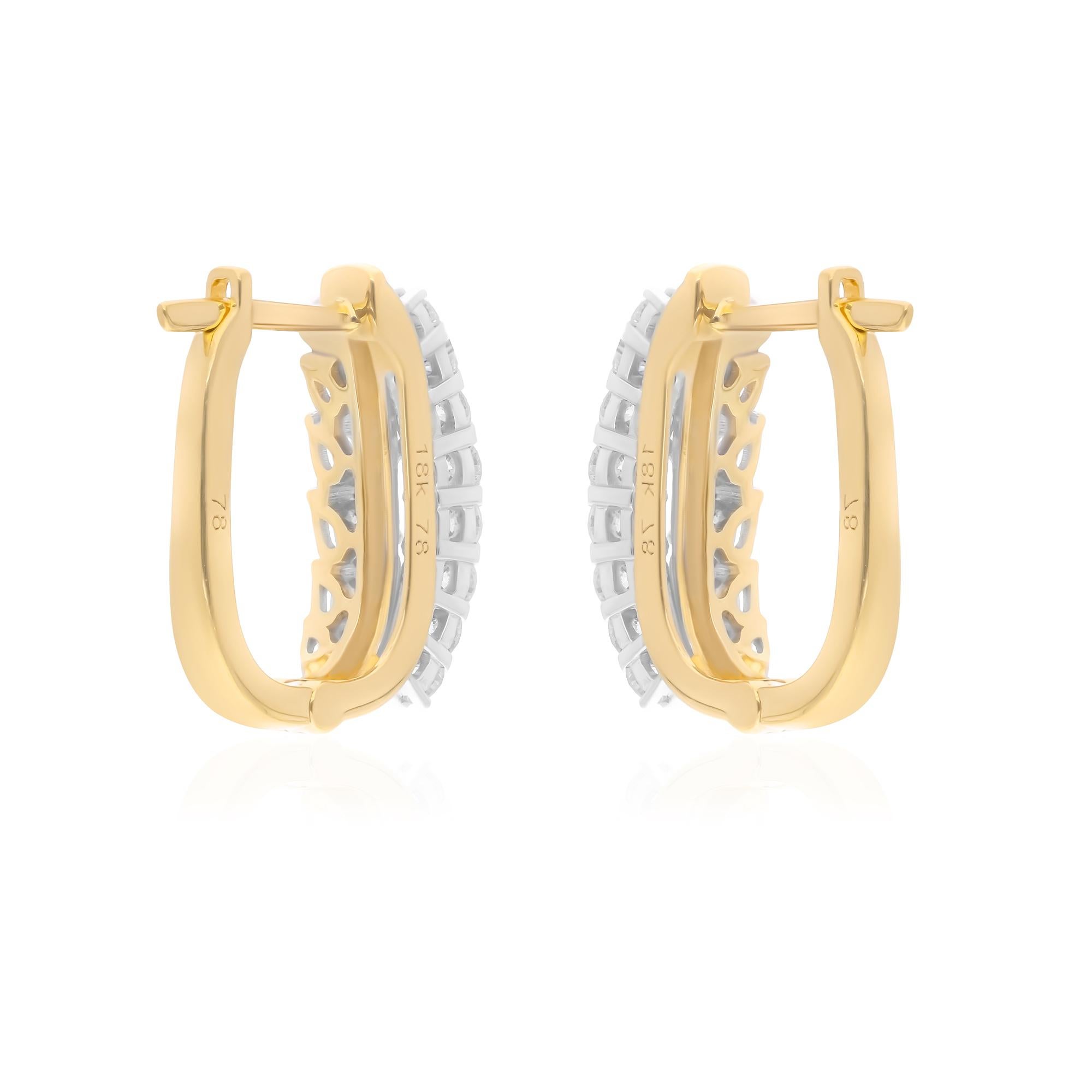 1,40 Karat SI/H Oval Runde Diamant-Ohrringe im Brillantschliff 18 Karat Gelbgold im Zustand „Neu“ im Angebot in Diera, Dubai