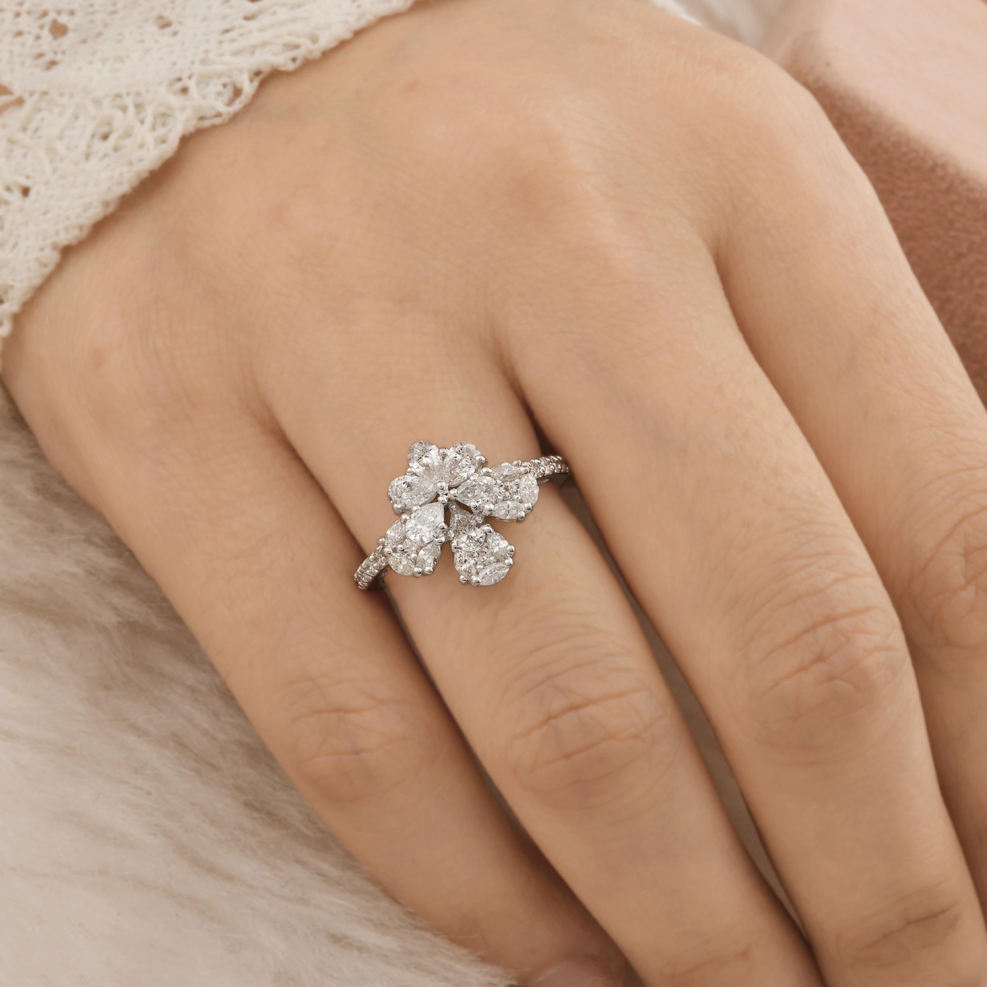 1,40 Carati SI/Hi Pear & Marquise Diamond Designer Ring Oro bianco 18 carati In condizioni Nuovo in vendita a Diera, Dubai
