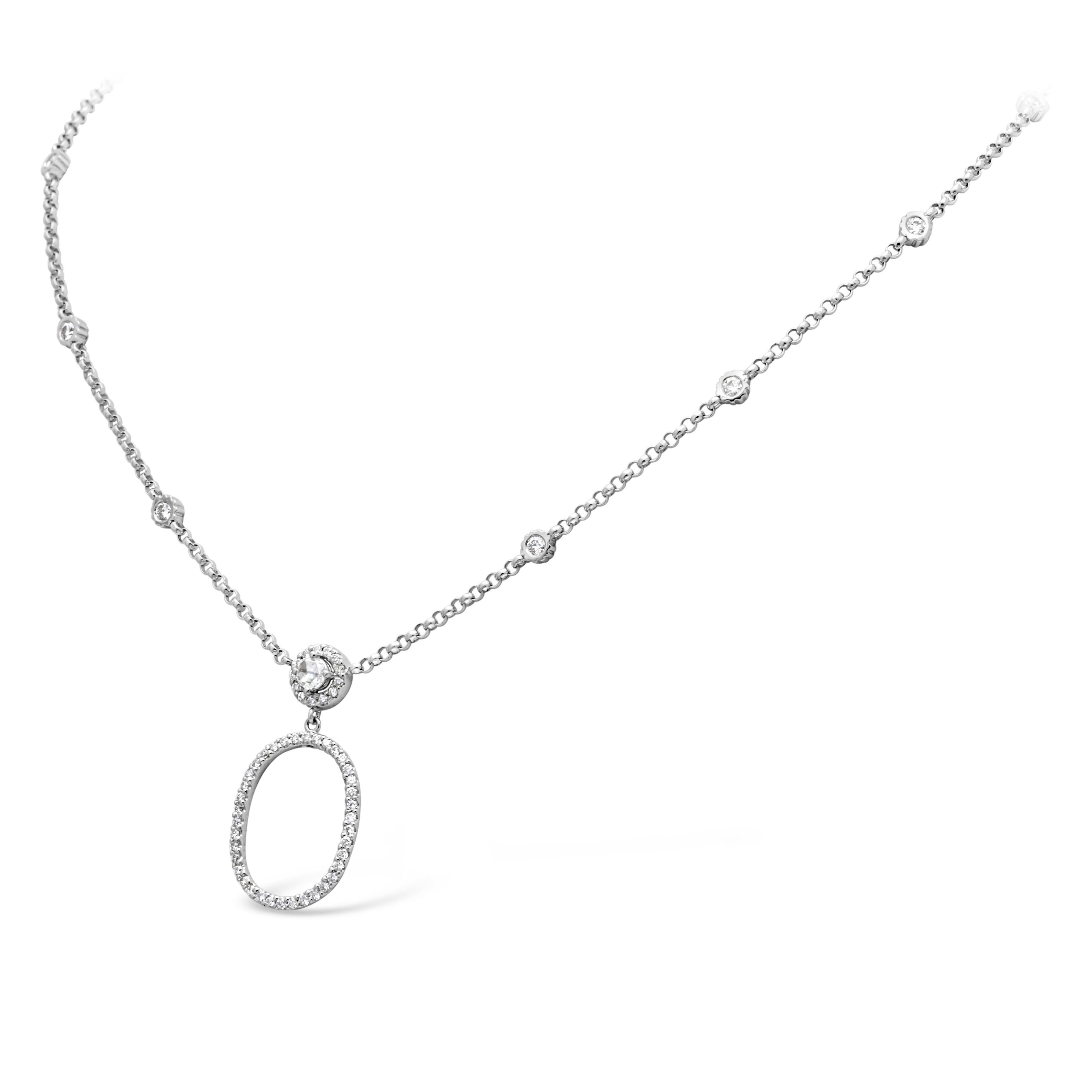 Contemporain Roman Malakov, collier pendentif ajouré avec diamants ronds brillants de 1,40 carat en vente
