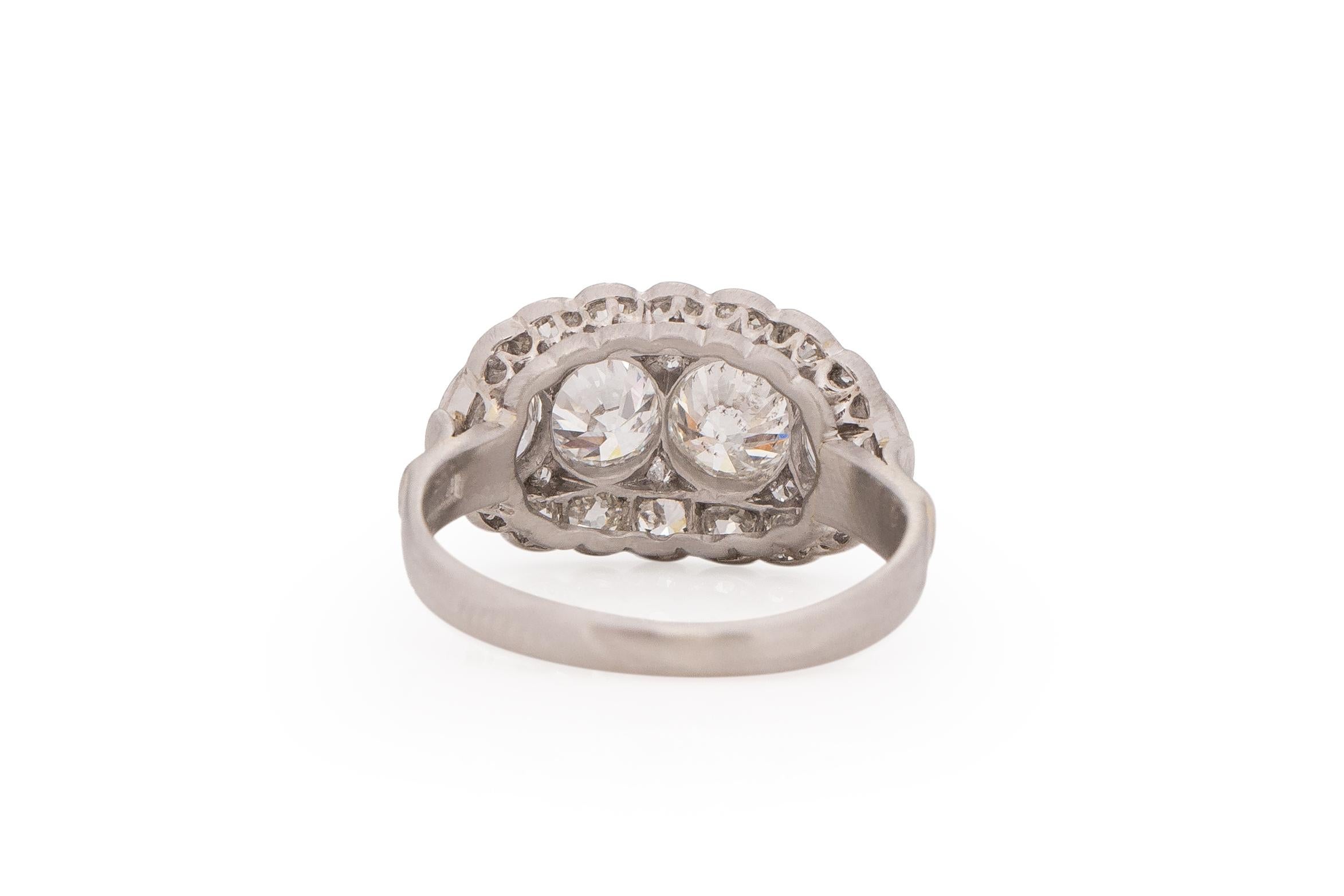 1.40 Carat Total Weight Art Deco Diamond Platinum Engagement Ring In Good Condition In Atlanta, GA