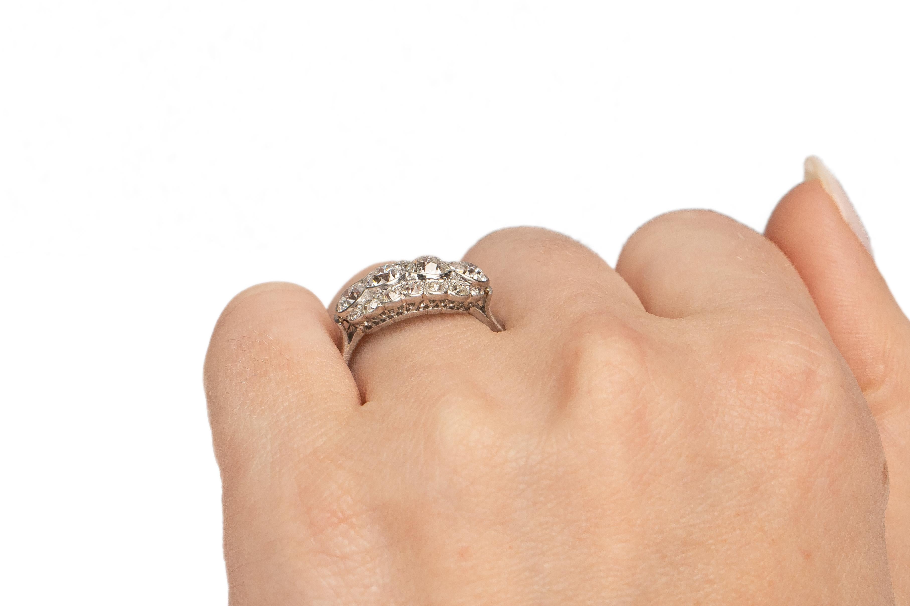 1.40 Carat Total Weight Art Deco Diamond Platinum Engagement Ring 1