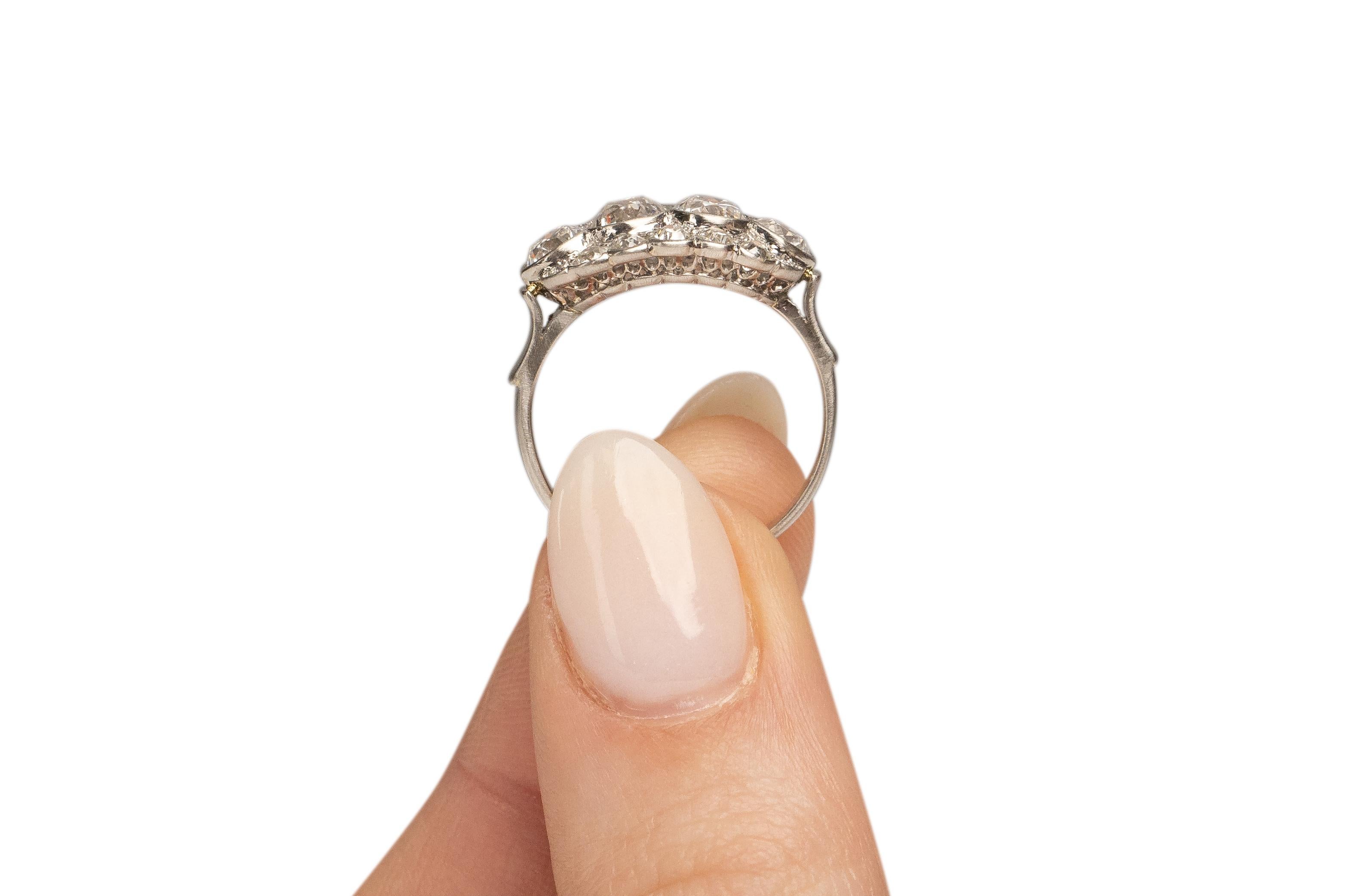 1.40 Carat Total Weight Art Deco Diamond Platinum Engagement Ring 3