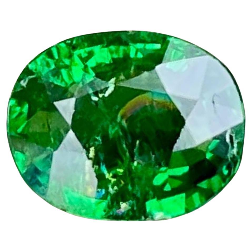 1.40 carats Green Tsavorite Garnet Stone Oval Cut Kenyan Gemstone