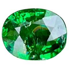 1.40 carats Green Tsavorite Garnet Stone Oval Cut Kenyan Gemstone