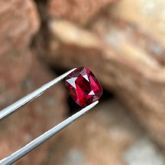 1.40 Carats Natural Red Loose Burmese Spinel Stone Cushion Cut Gemstone