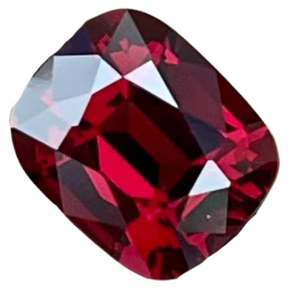 1.40 Carats Natural Red Loose Burmese Spinel Stone Cushion Cut Gemstone For Sale