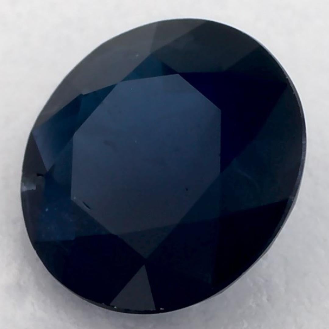 1.40 Karat Blauer runder Saphir, loser Edelstein (Rundschliff) im Angebot