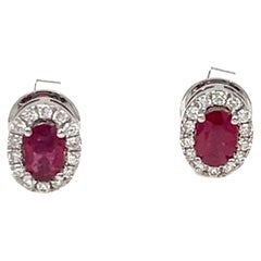 1.40 ct Burma Ruby & Diamond Earrings